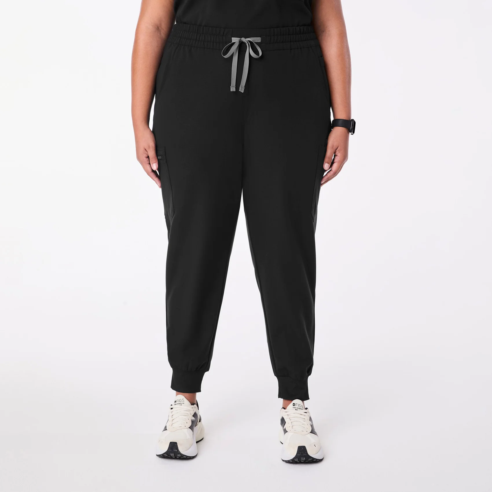 women's Black High Waisted Uman Relaxed - Jogger Scrub Pant (3XL-6XL)