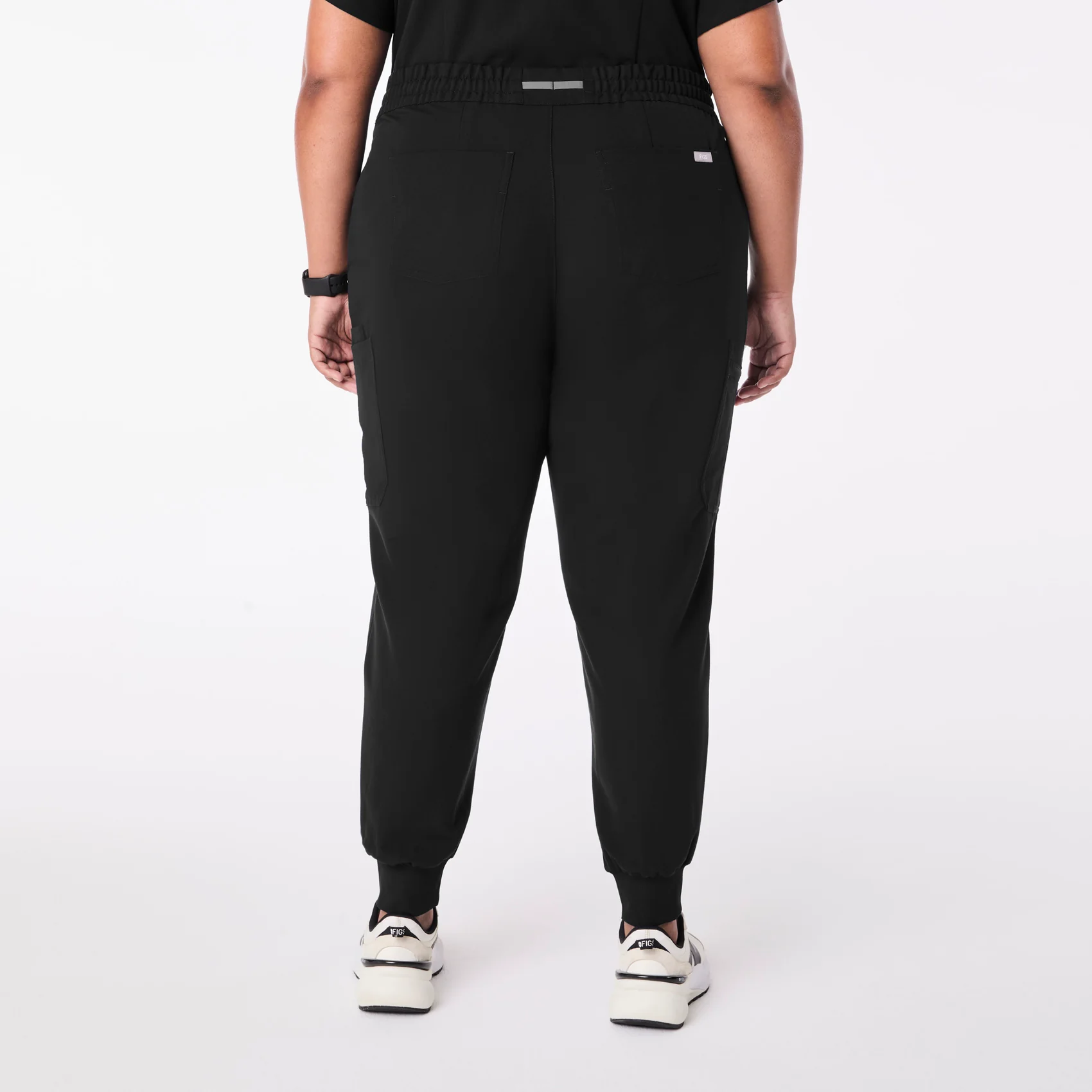 women's Black High Waisted Uman Relaxed - Jogger Scrub Pant (3XL-6XL) - Image 4