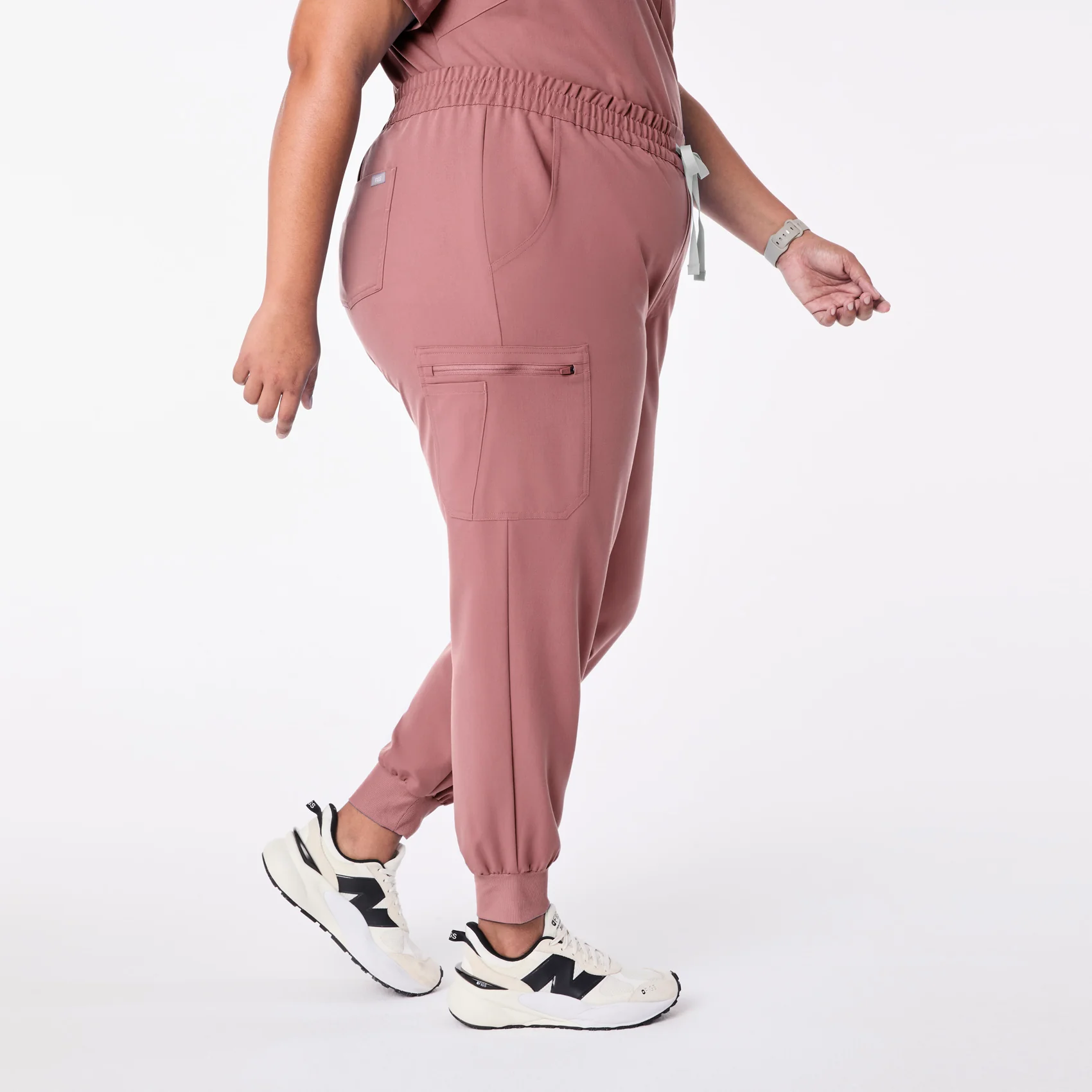 women's Mauve High Waisted Uman Relaxed - Jogger Scrub Pant (3XL-6XL) - Image 3