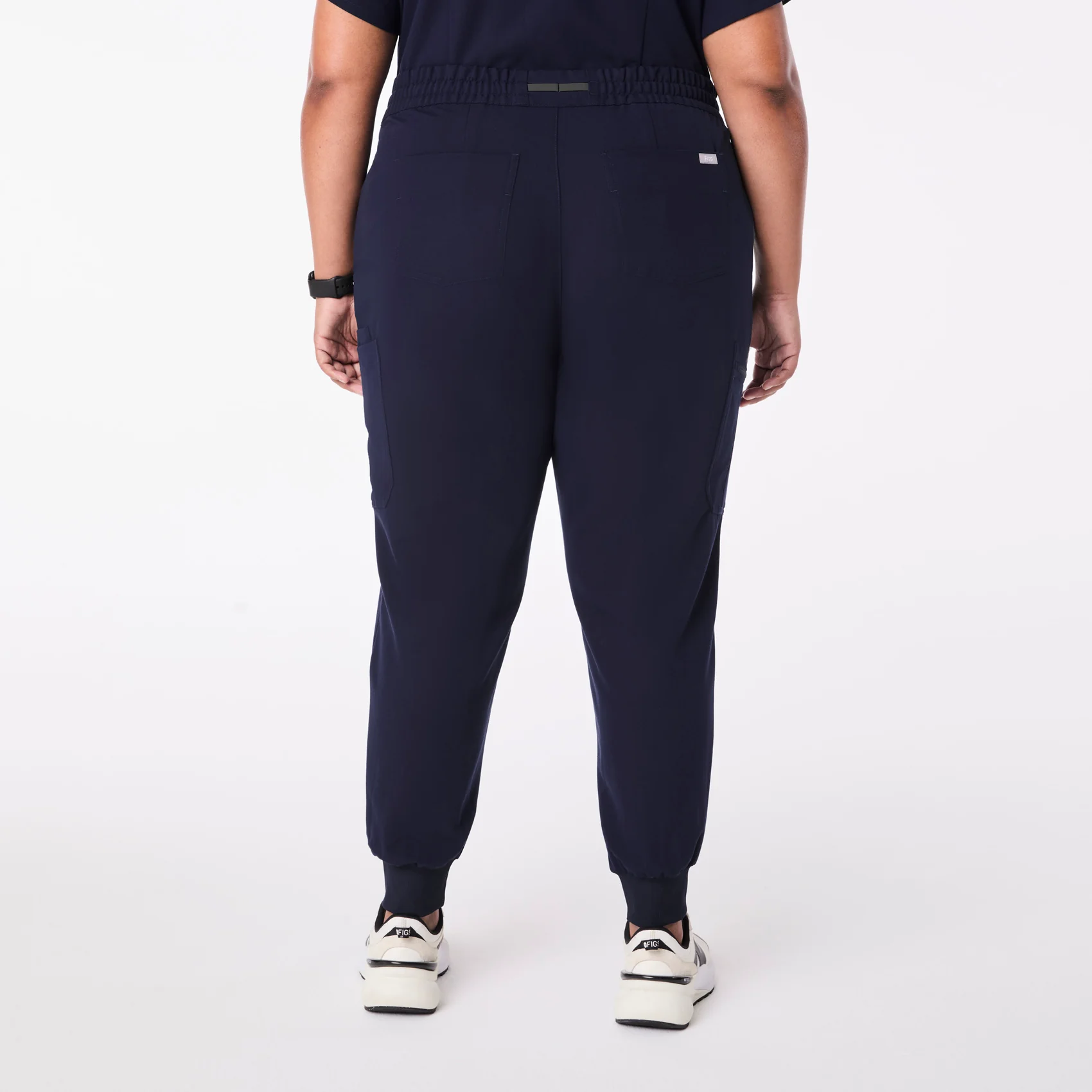 women's Navy High Waisted Uman Relaxed - Jogger Scrub Pant (3XL-6XL) - Image 4