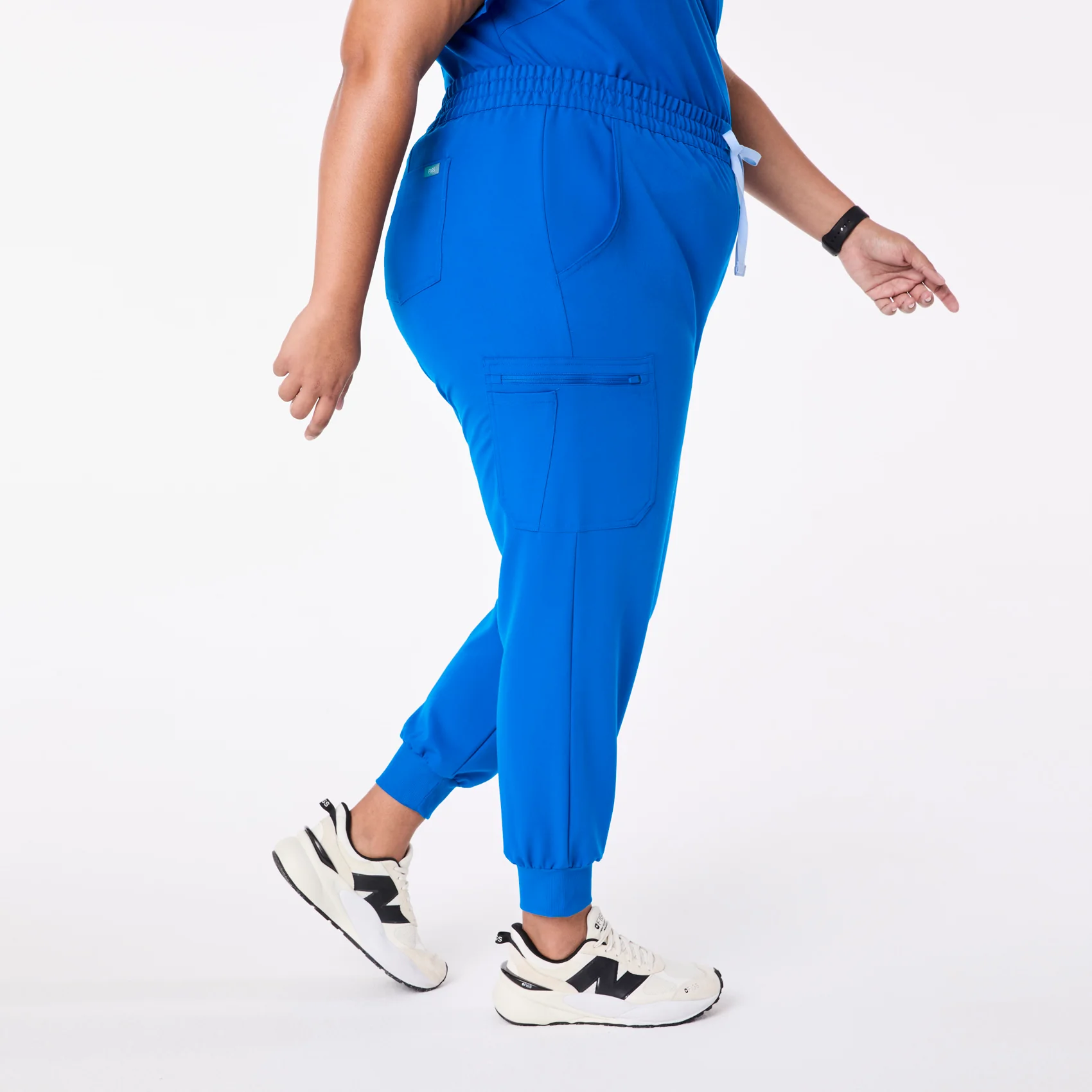 women's Royal Blue High Waisted Uman Relaxed - Petite Jogger Scrub Pant (3XL-6XL) - Image 3