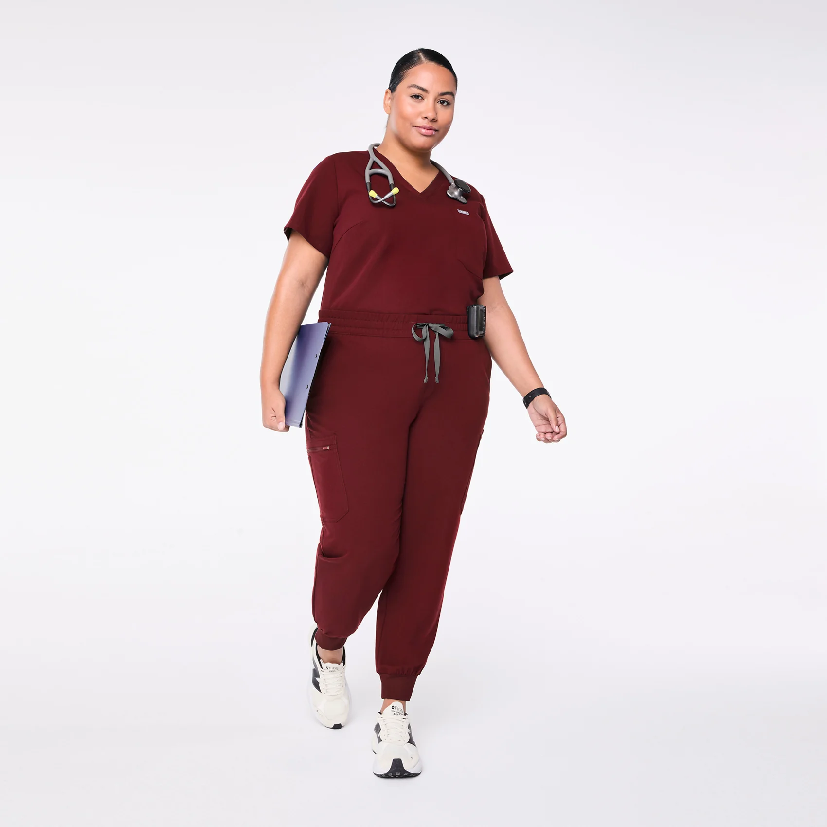 women's Burgundy Uman Relaxed - Jogger Scrub Pant (3XL-6XL) - Image 2