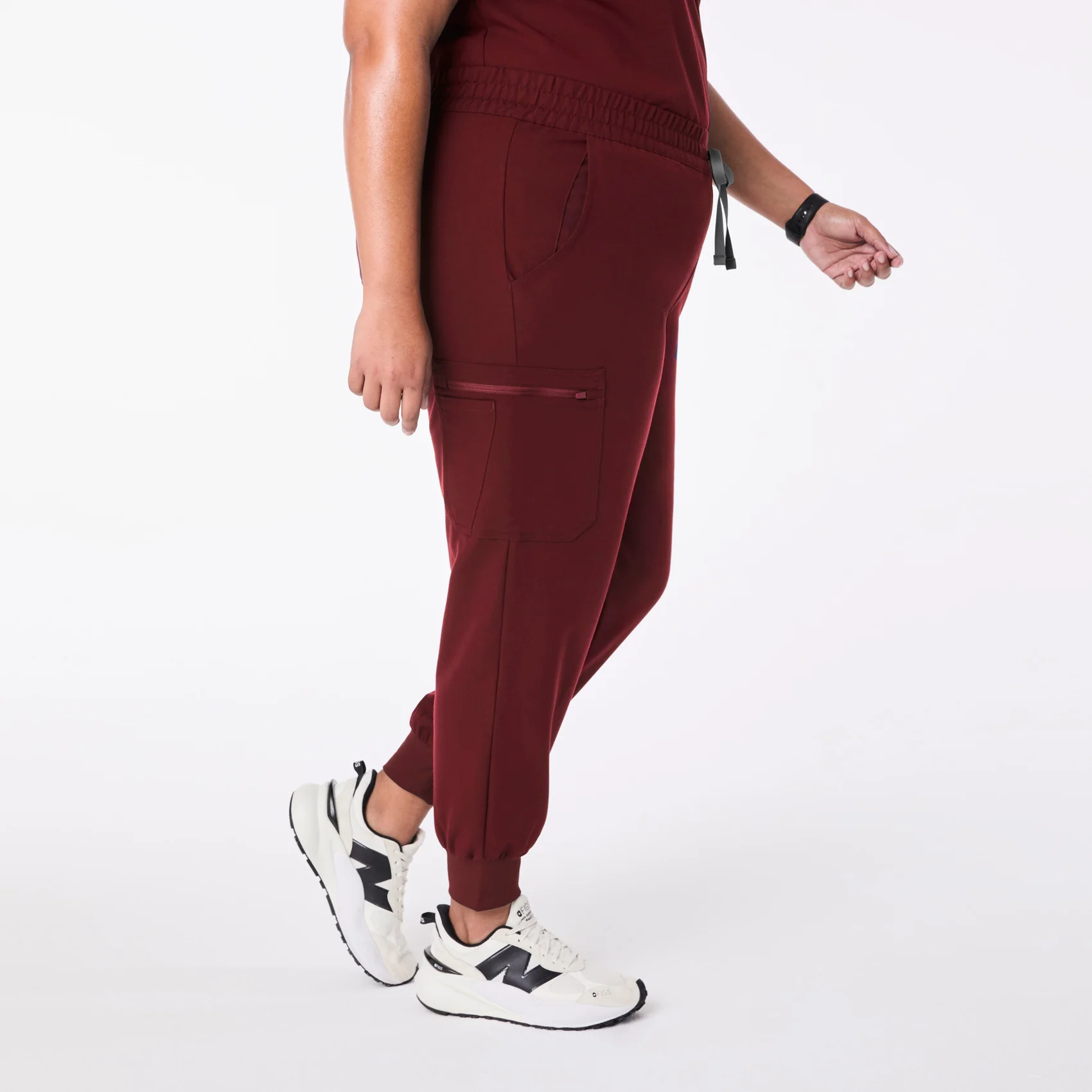 women's Burgundy Uman Relaxed - Jogger Scrub Pant (3XL-6XL) - Image 3