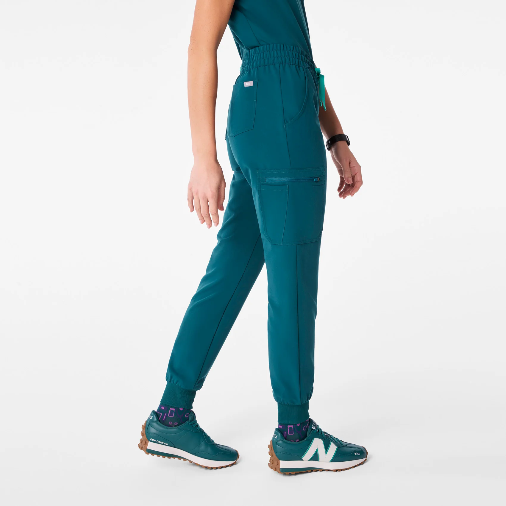 women's Caribbean Blue Uman Relaxed - Jogger Scrub Pant - Image 3