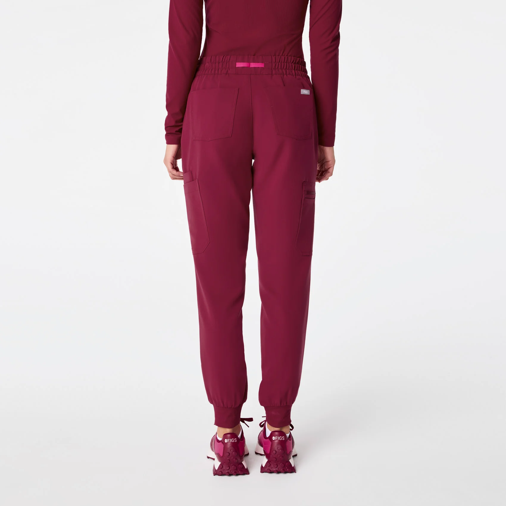 women's Deep Cranberry Uman Relaxed - Jogger Scrub Pant - Image 4