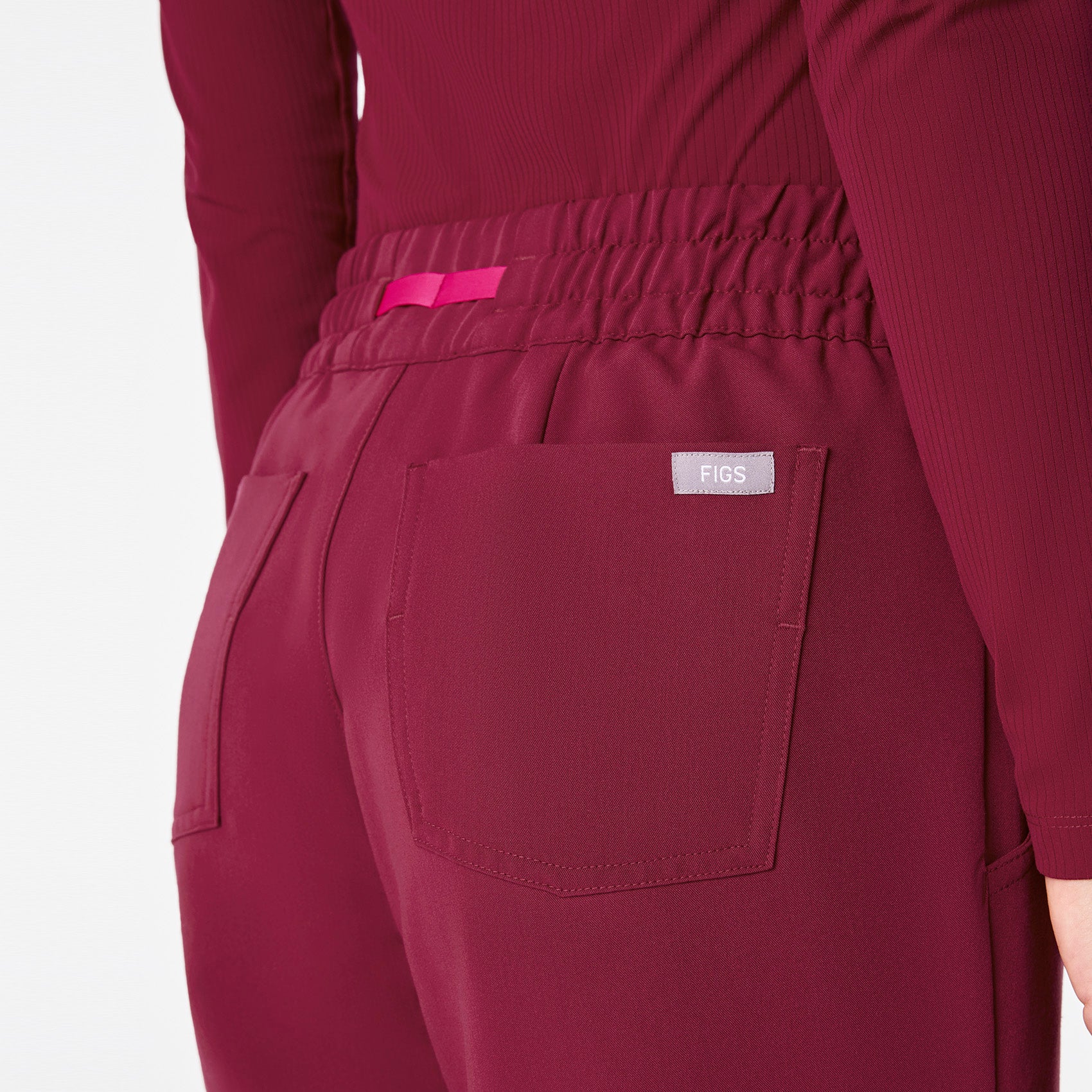 women's Deep Cranberry Uman Relaxed - Jogger Scrub Pant - Image 5