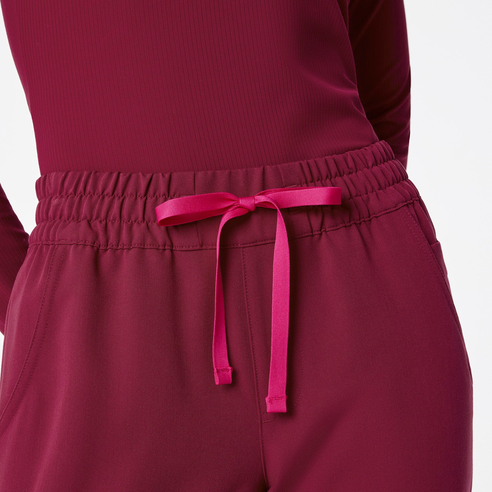 women's Deep Cranberry Uman Relaxed - Jogger Scrub Pant - Image 6