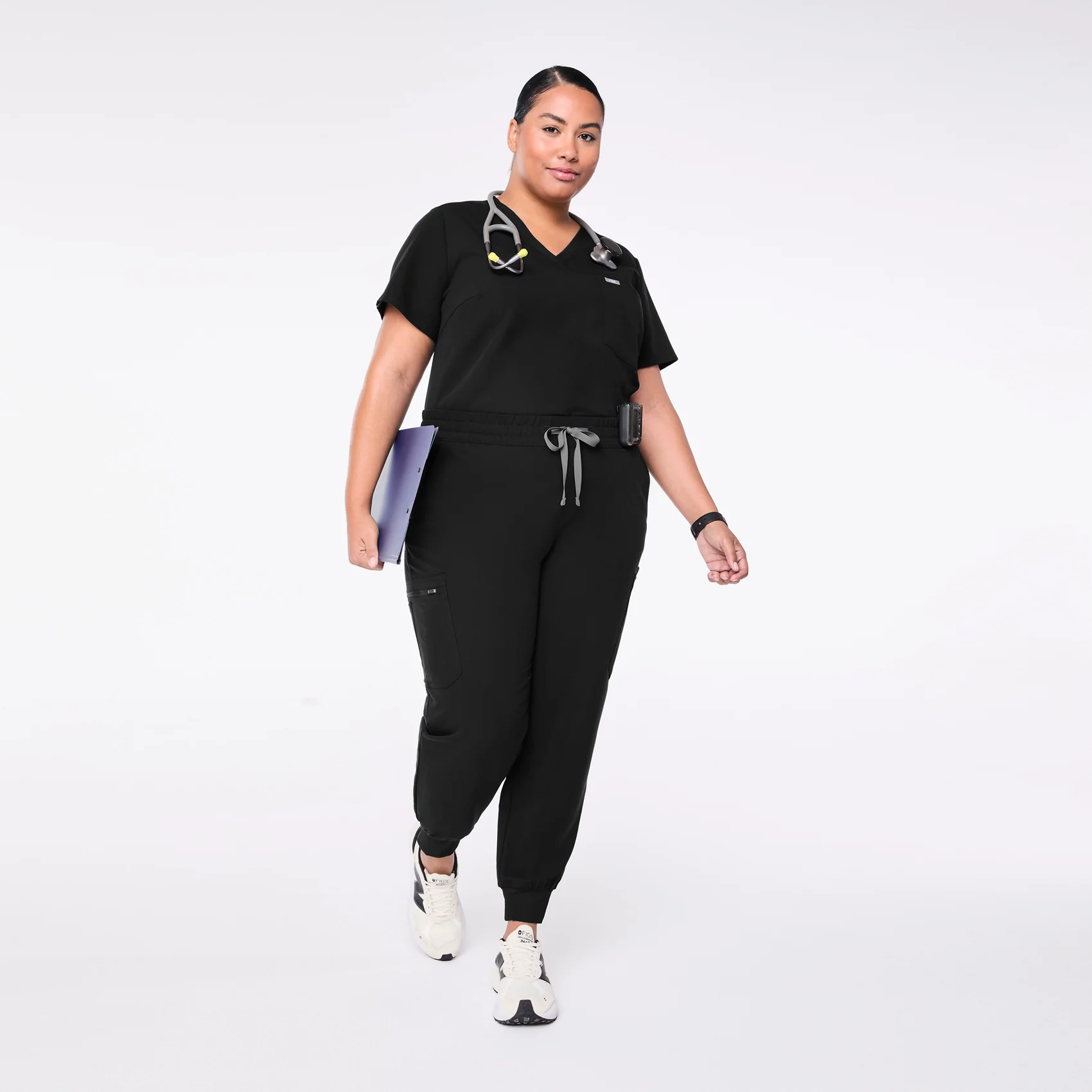 women's Black Uman Relaxed - Petite Jogger Scrub Pant (3XL-6XL) - Image 2