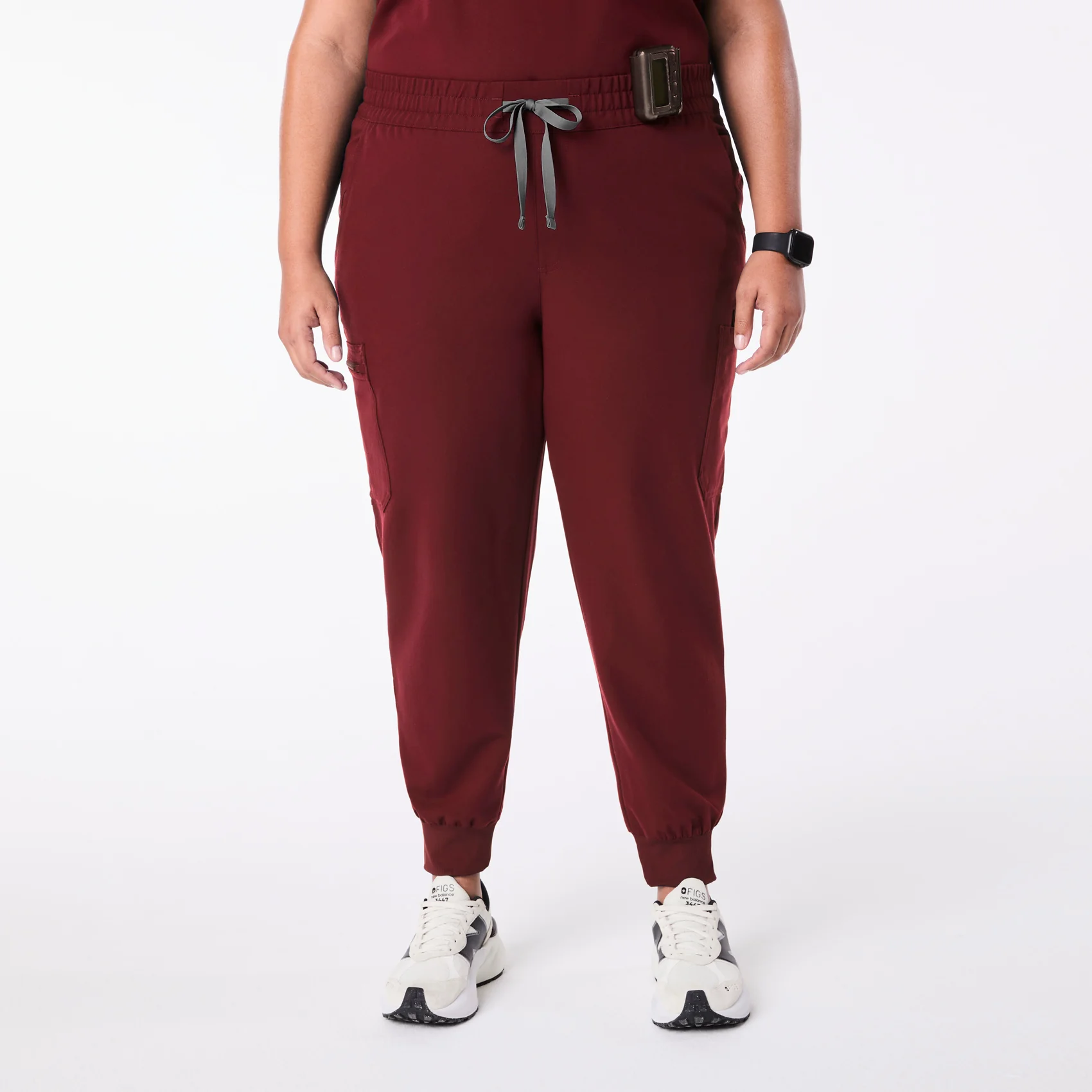 women's Burgundy Uman Relaxed - Petite Jogger Scrub Pant (3XL-6XL)