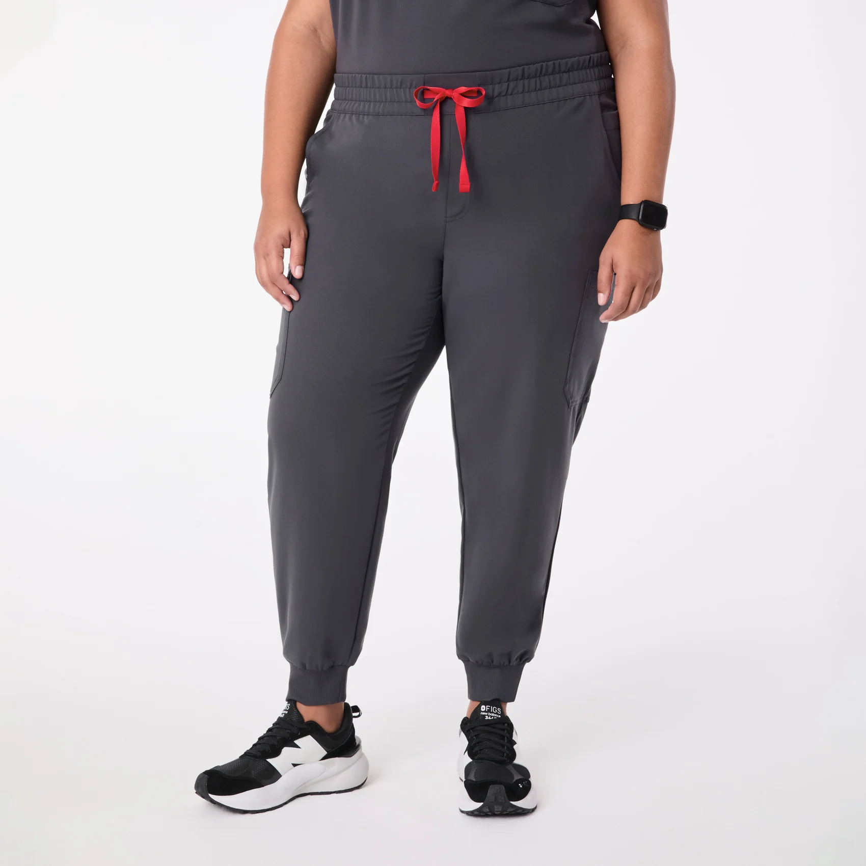 women's Charcoal Uman Relaxed - Petite Jogger Scrub Pant (3XL-6XL)