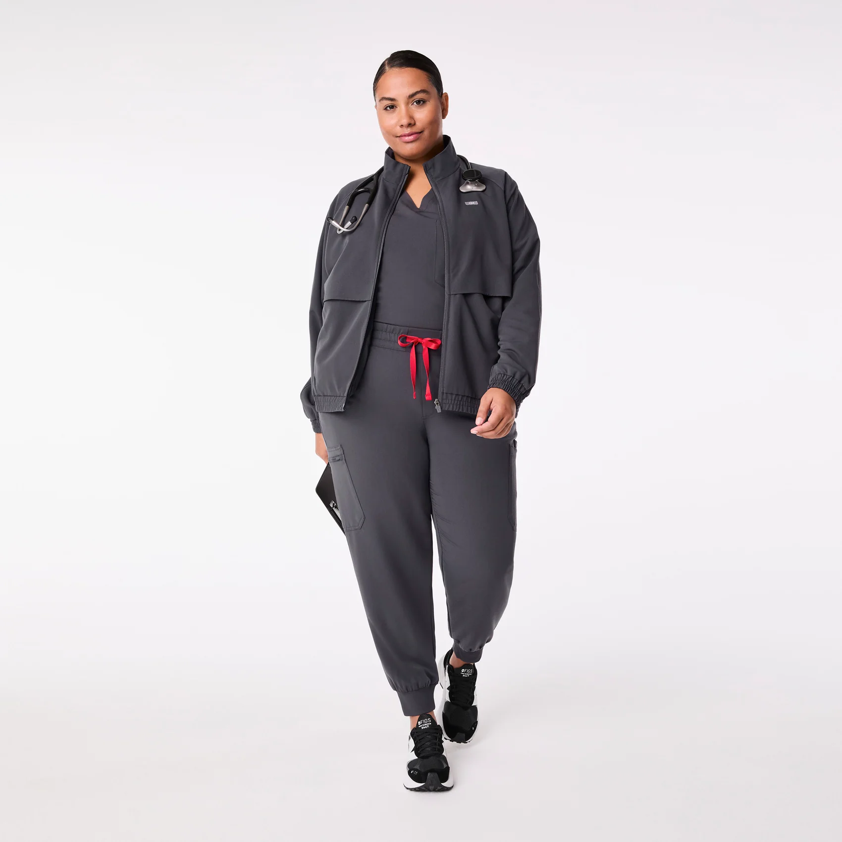women's Charcoal Uman Relaxed - Petite Jogger Scrub Pant (3XL-6XL) - Image 2