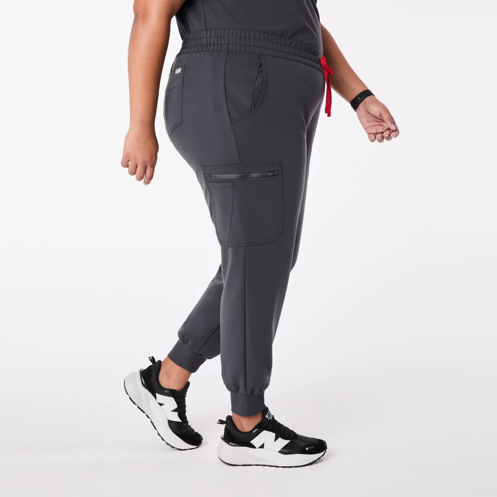 women's Charcoal Uman Relaxed - Petite Jogger Scrub Pant (3XL-6XL) - Image 3