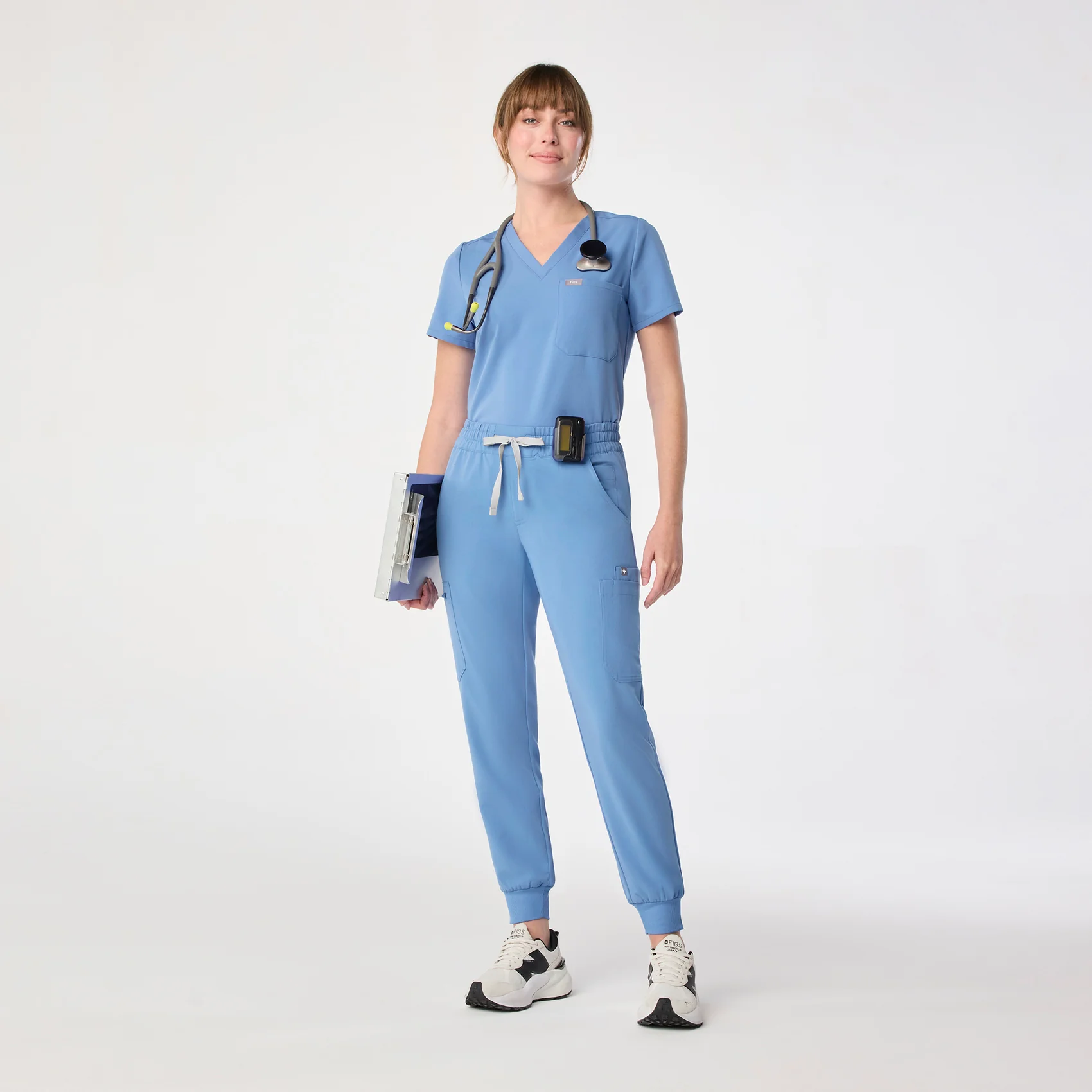 women's Ceil Blue Uman Relaxed - Petite Jogger Scrub Pant - Image 2