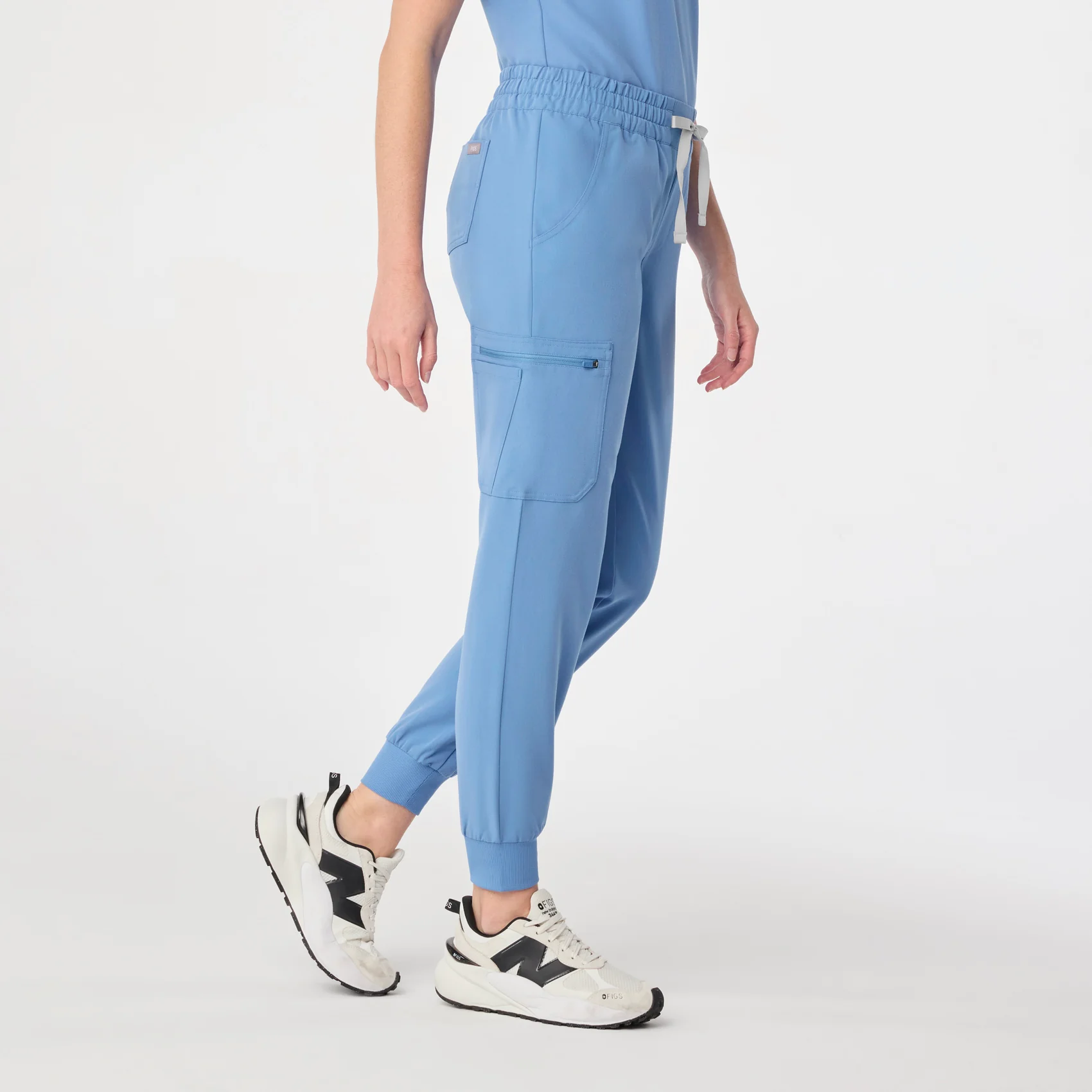 women's Ceil Blue Uman Relaxed - Petite Jogger Scrub Pant - Image 3