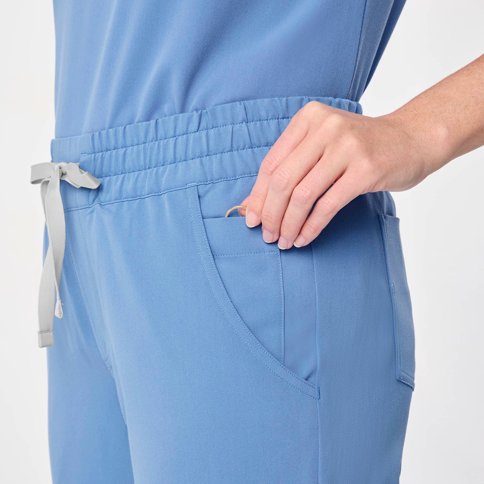women's Ceil Blue Uman Relaxed - Petite Jogger Scrub Pant - Image 7