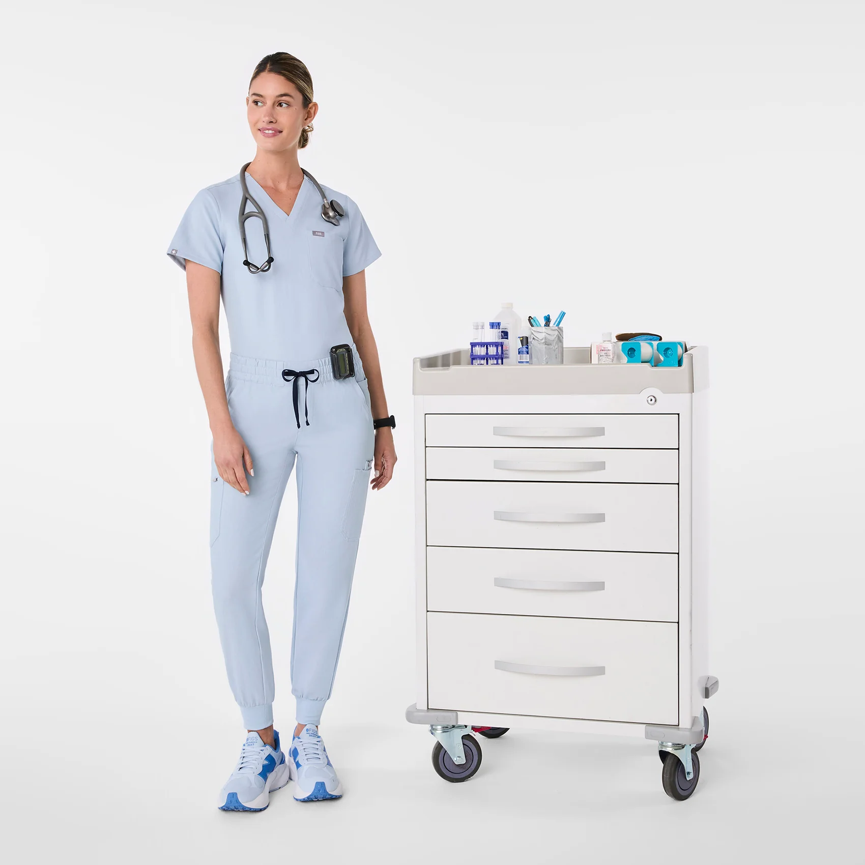 women's Chambray Uman Relaxed - Petite Jogger Scrub Pant - Image 2