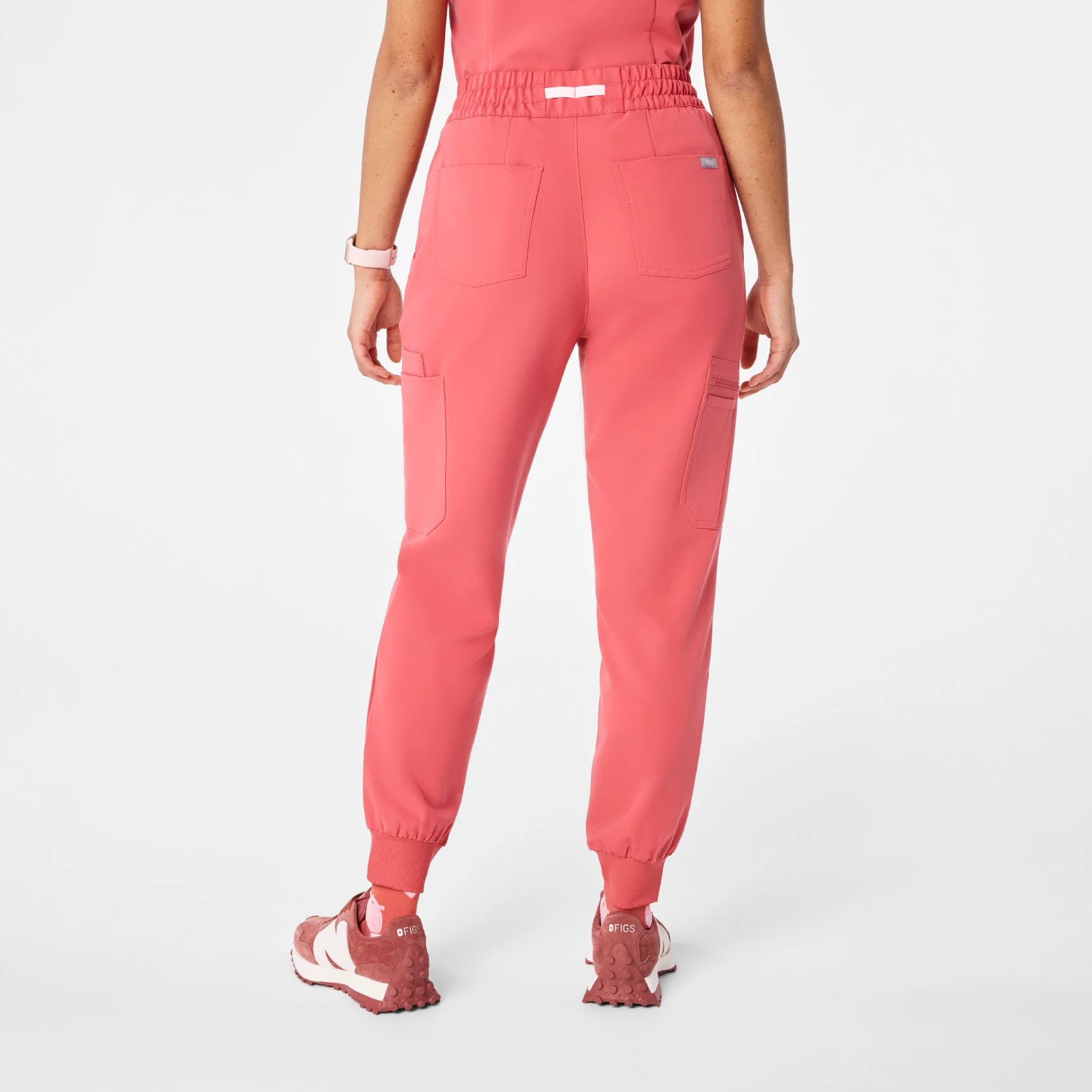 women's Pulmonary Pink Uman Relaxed - Petite Jogger Scrub Pant - Image 5