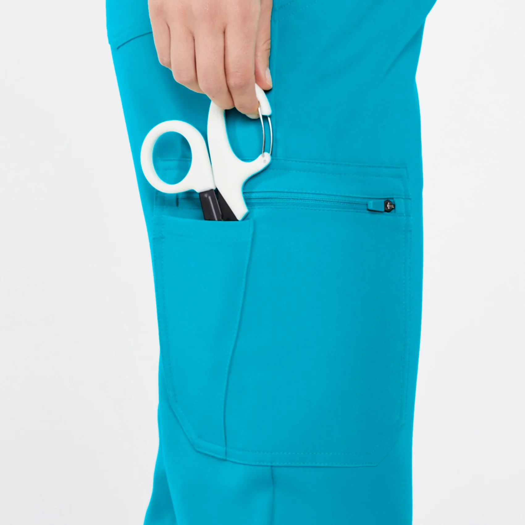 women's Teal Uman Relaxed - Petite Jogger Scrub Pant - Image 7