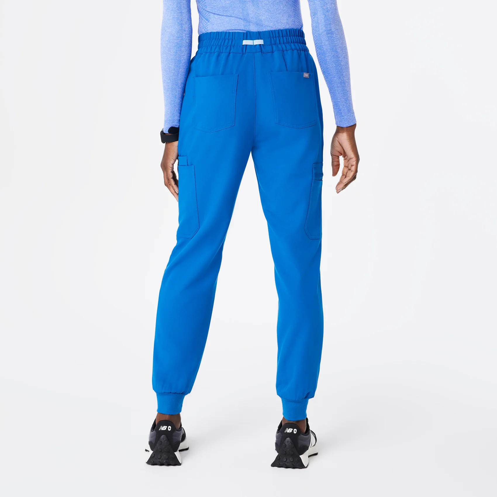 women's Royal Blue High Waisted Uman Relaxed - Jogger Scrub Pants - Image 4