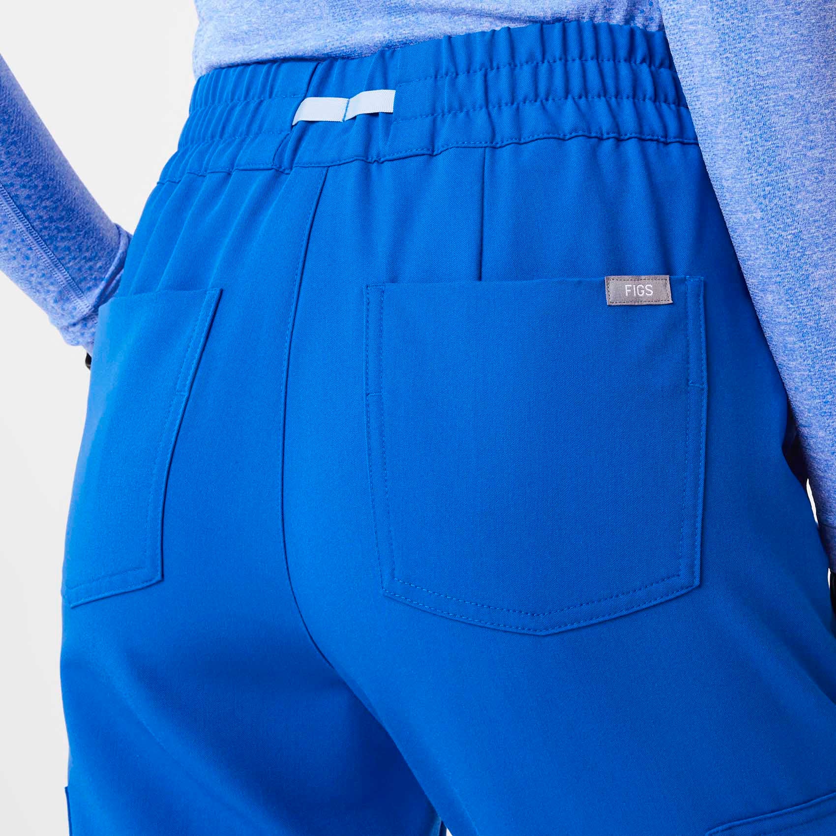 women's Royal Blue High Waisted Uman Relaxed - Jogger Scrub Pants - Image 5