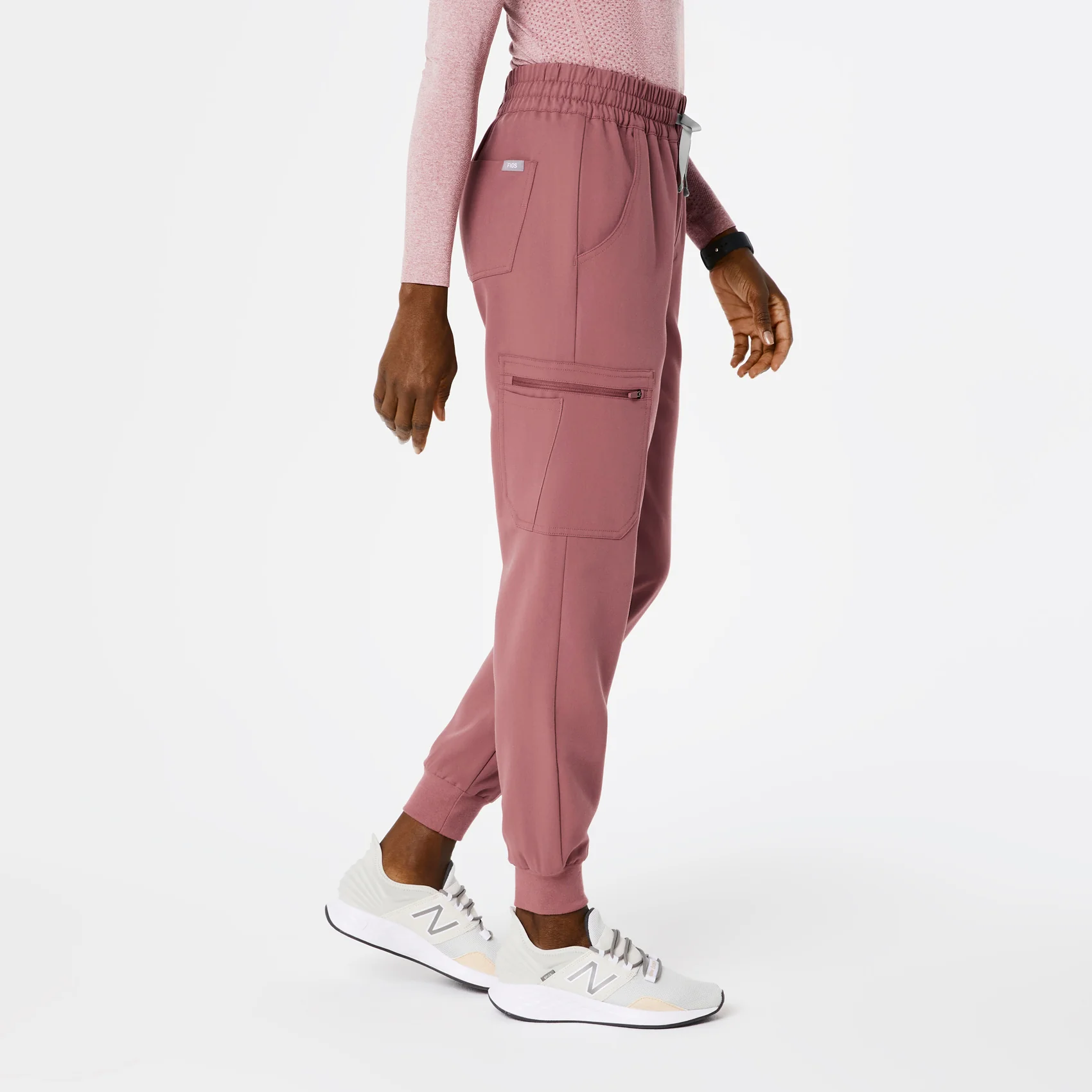 women's Mauve High Waisted Uman Relaxed - Tall Jogger Scrub Pants - Image 3