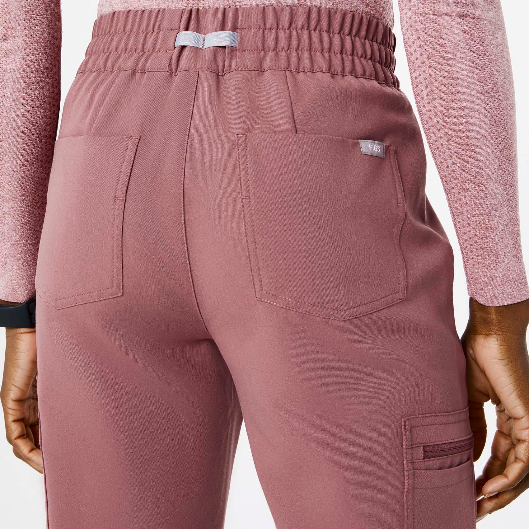 women's Mauve High Waisted Uman Relaxed - Tall Jogger Scrub Pants - Image 5