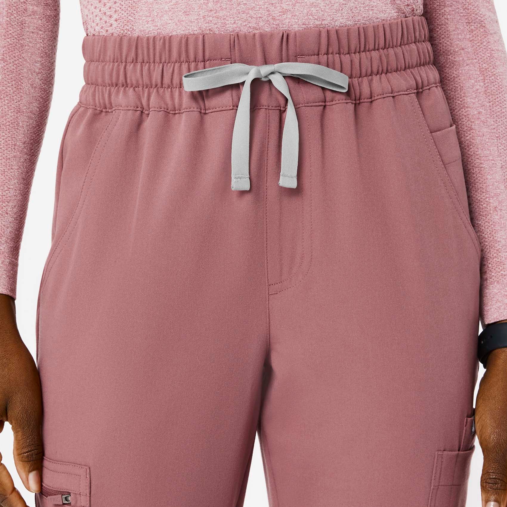 women's Mauve High Waisted Uman Relaxed - Tall Jogger Scrub Pants - Image 6