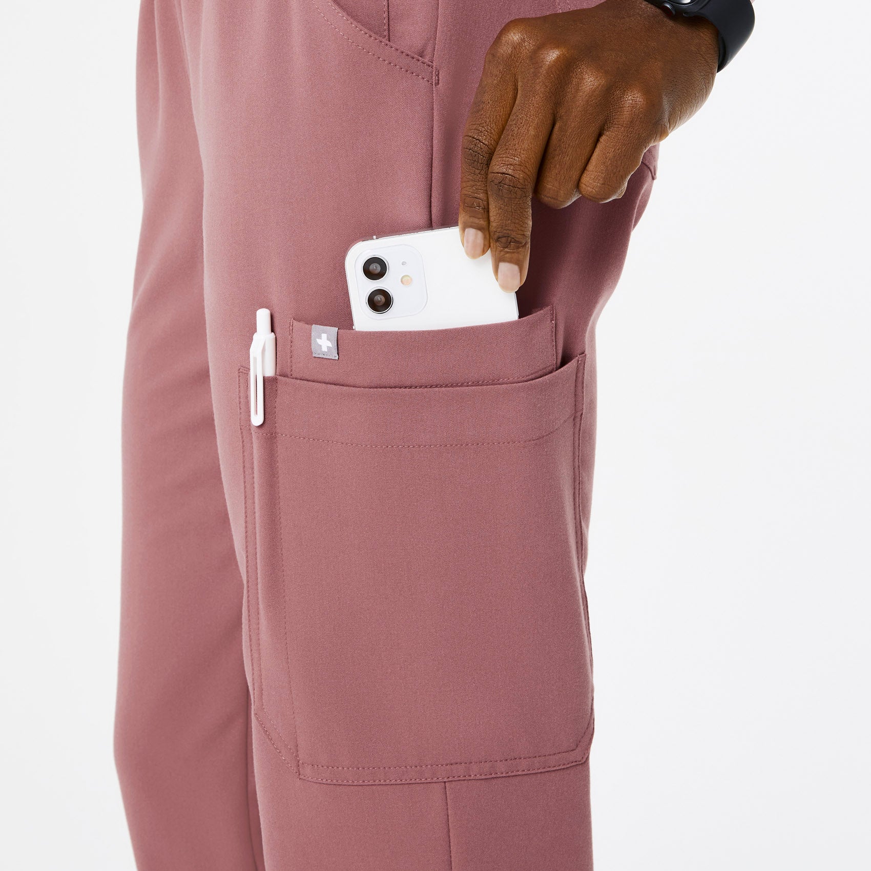 women's Mauve High Waisted Uman Relaxed - Tall Jogger Scrub Pants - Image 7