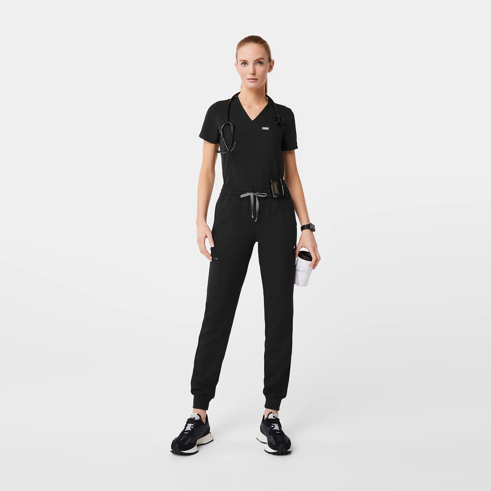 women's Black Uman Relaxed - Tall Jogger Scrub Pants - Image 2