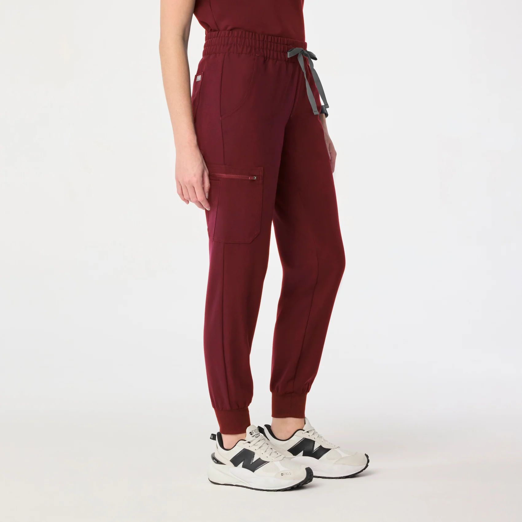 women's Burgundy Uman Relaxed - Tall Jogger Scrub Pant - Image 3