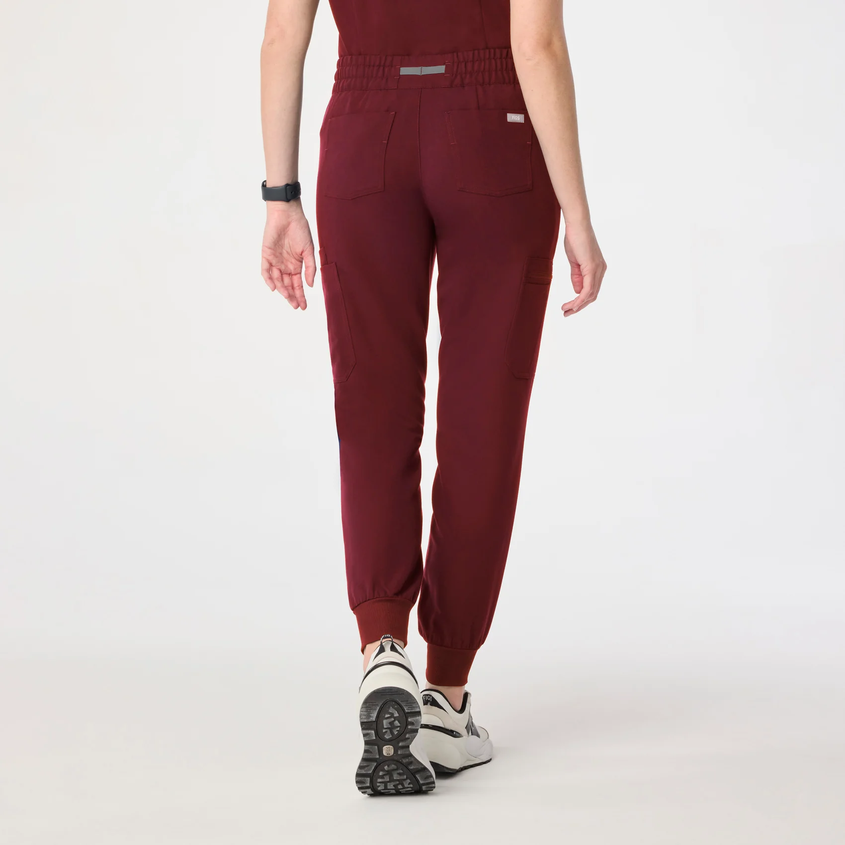 women's Burgundy Uman Relaxed - Tall Jogger Scrub Pant - Image 4