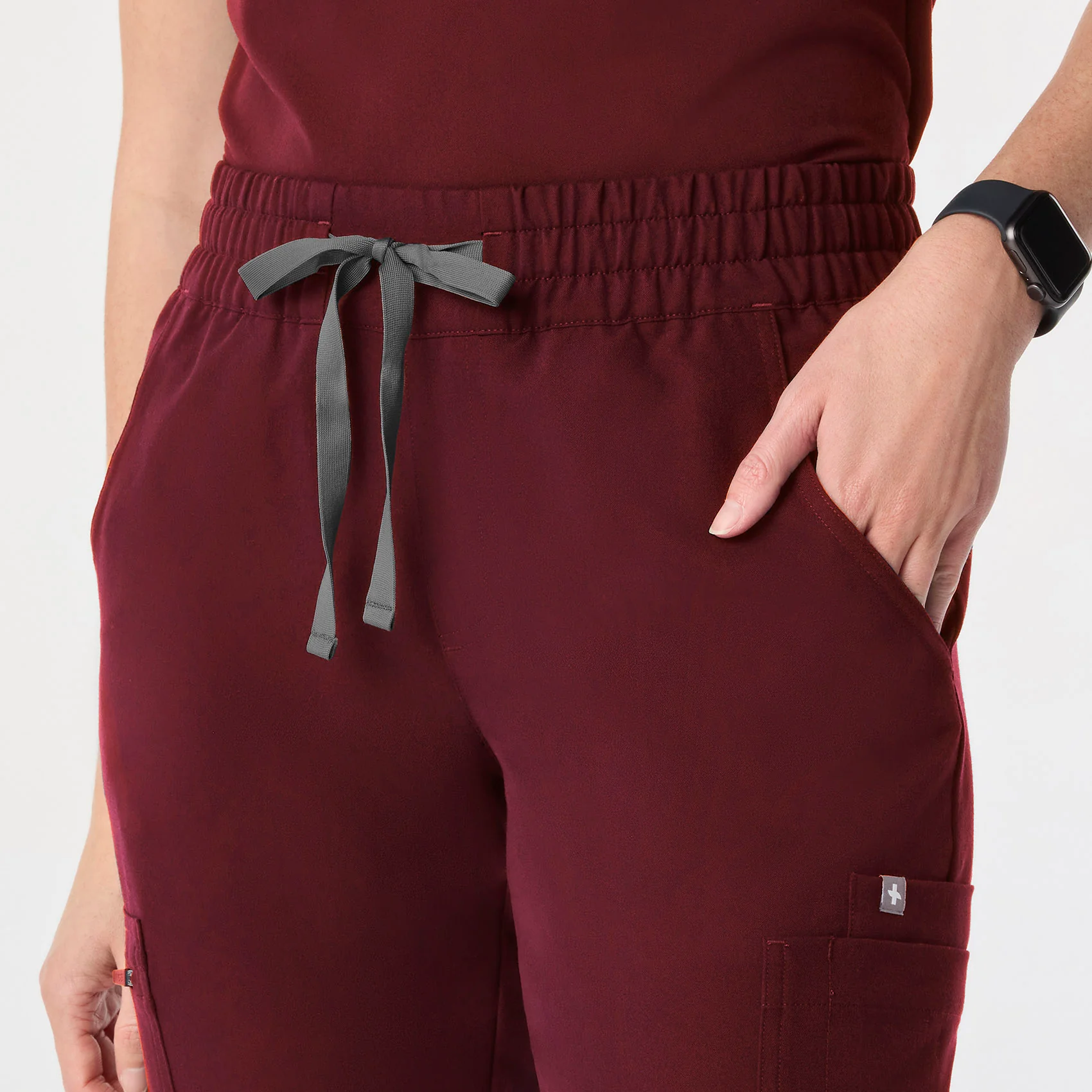 women's Burgundy Uman Relaxed - Tall Jogger Scrub Pant - Image 5