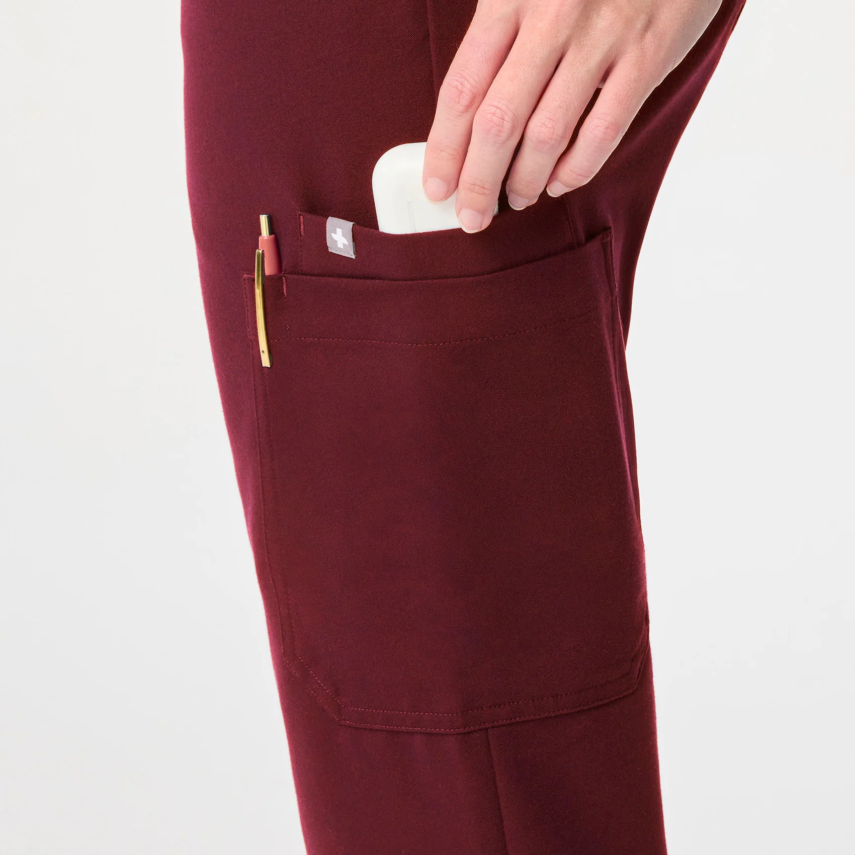 women's Burgundy Uman Relaxed - Tall Jogger Scrub Pant - Image 7
