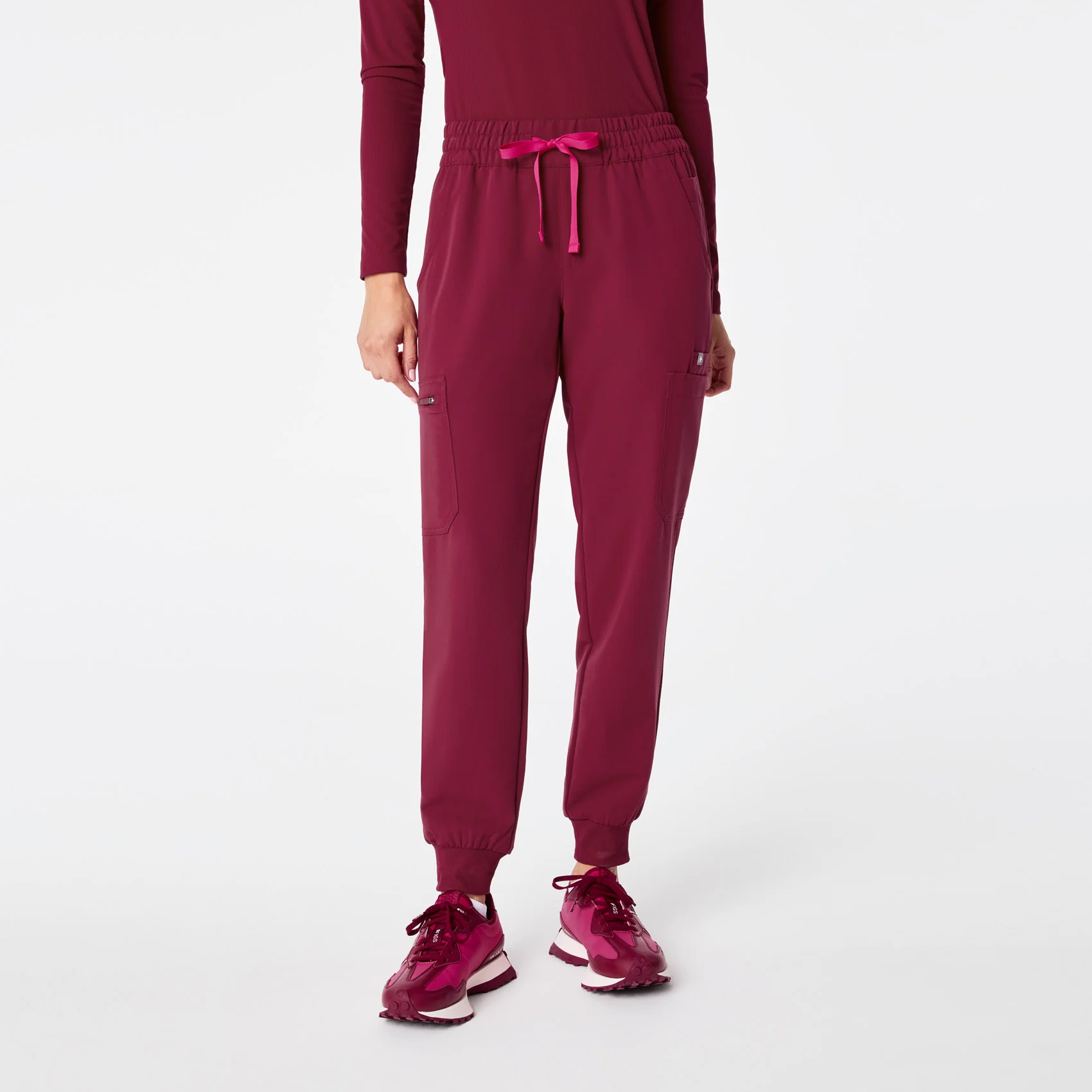 women's Deep Cranberry Uman Relaxed - Tall Jogger Scrub Pant