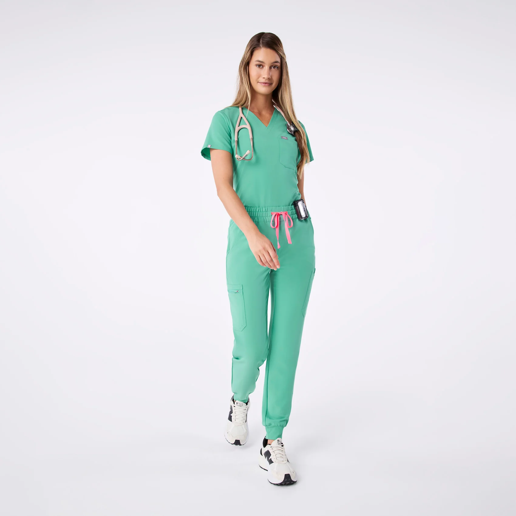 women's Surgical Green Uman Relaxed - Tall Jogger Scrub Pant - Image 2