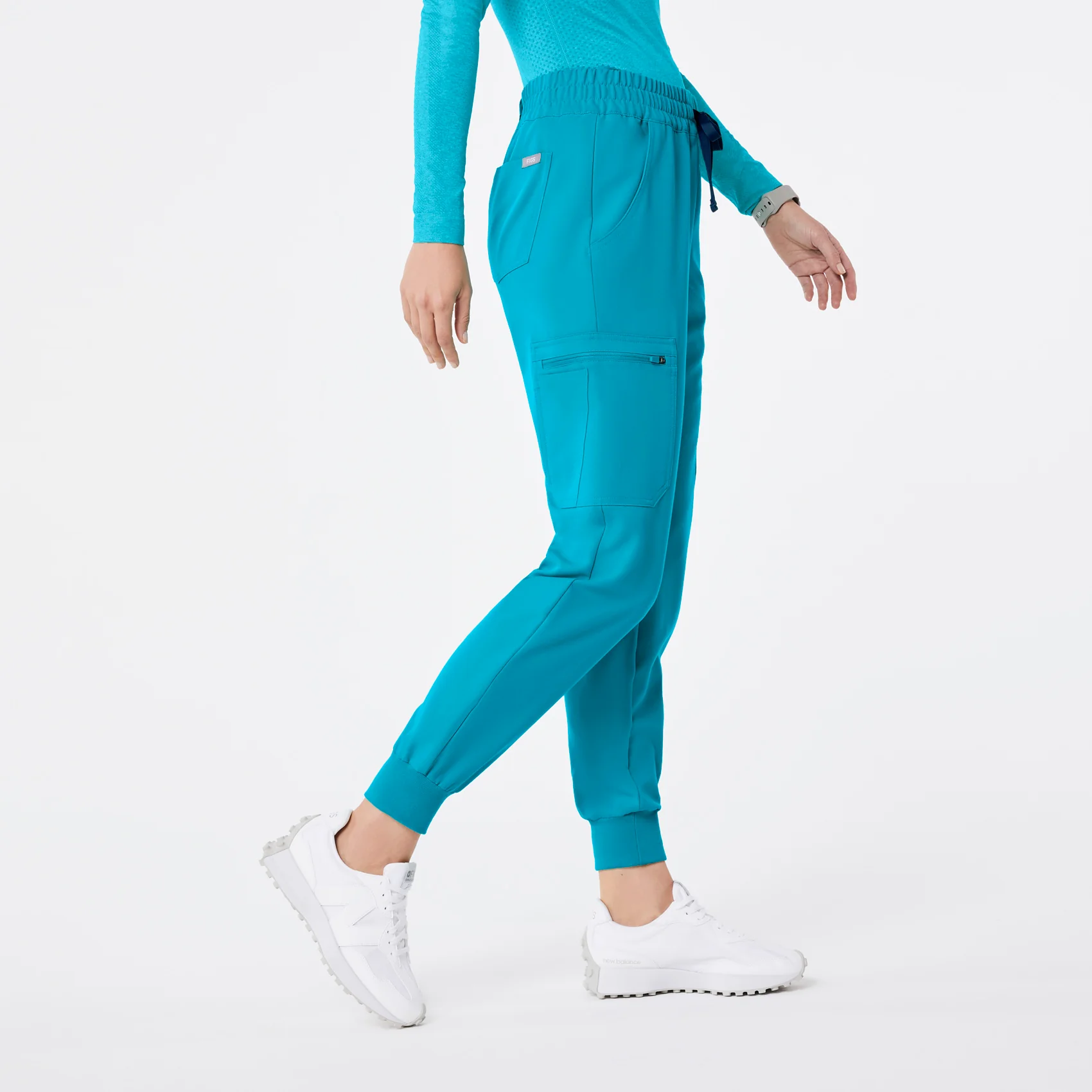 women's Teal Uman Relaxed - Tall Jogger Scrub Pant - Image 3