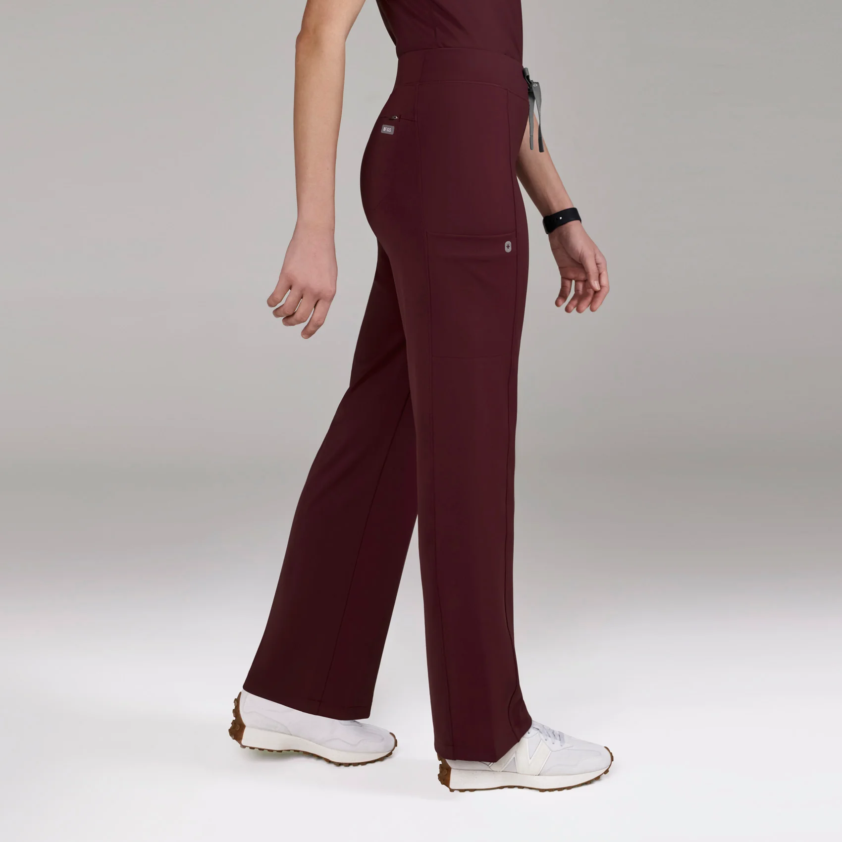 women's Burgundy Valle FORMx Straight Leg - Petite Scrub Pant - Image 3