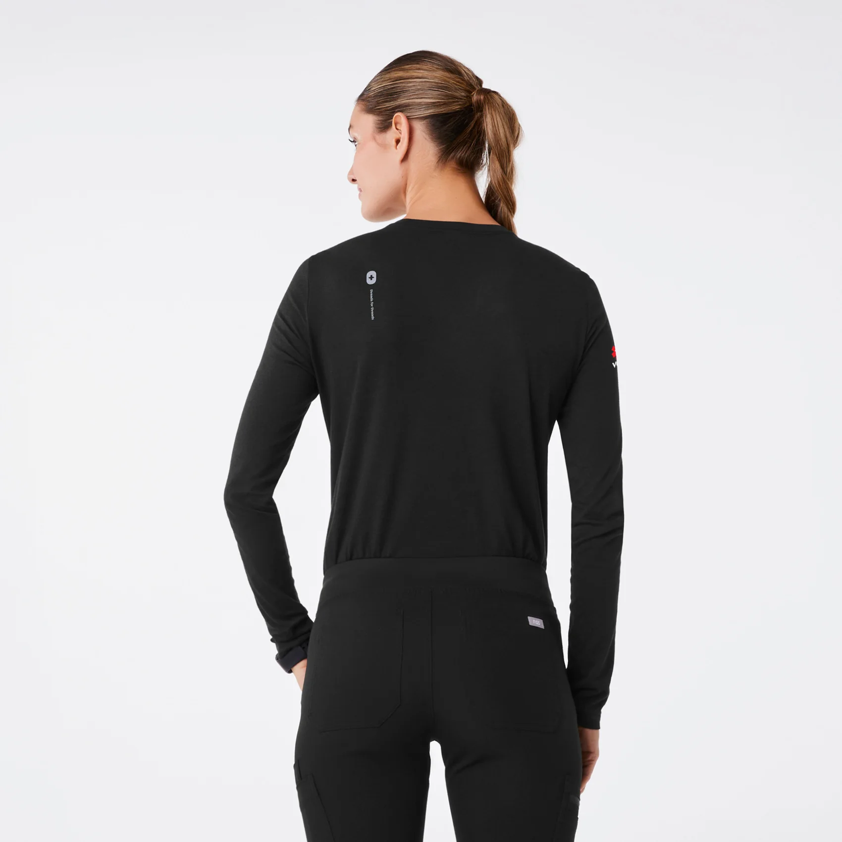 women's Black VEG Supersoft - Longsleeve Underscrub - Image 4