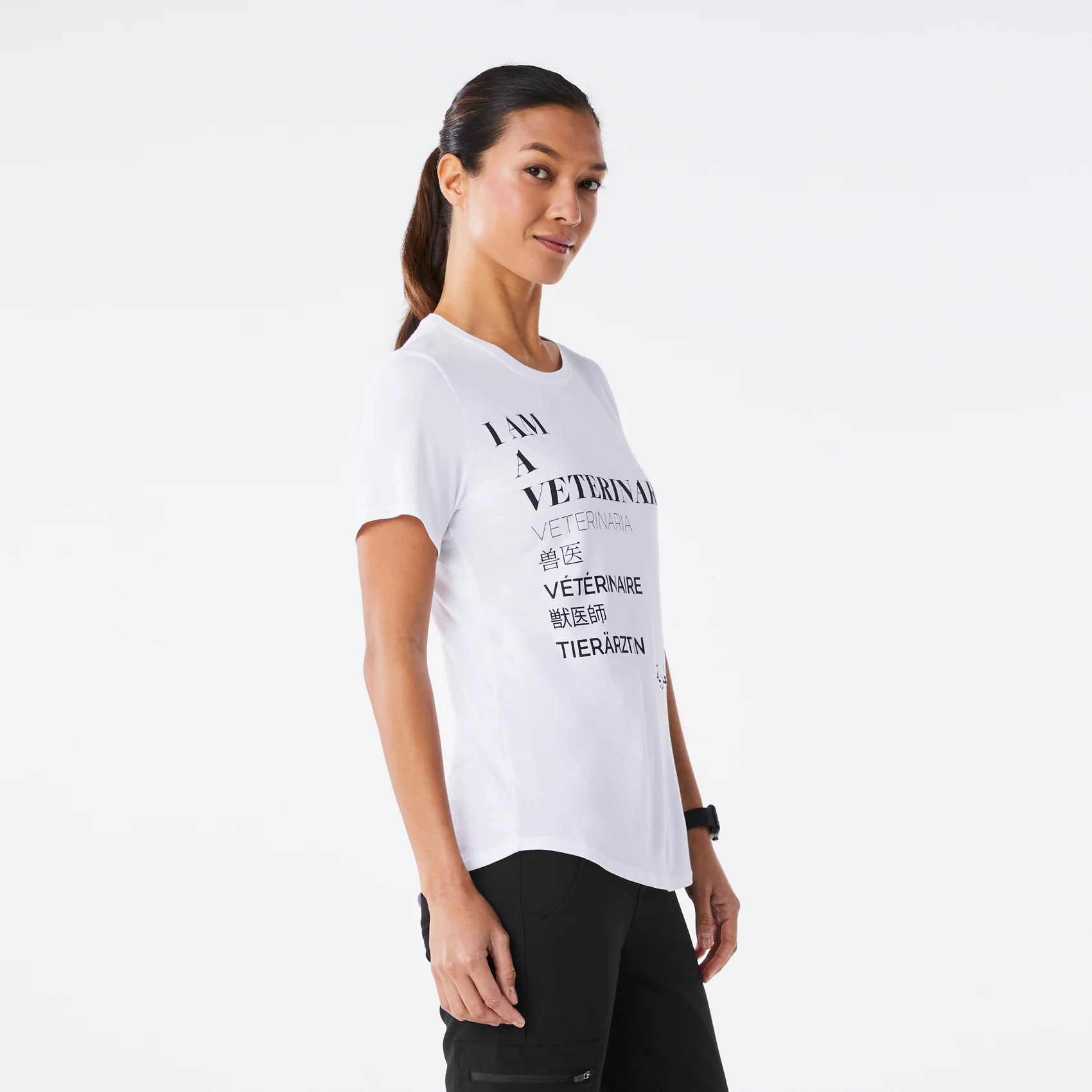 women's White Veterinarian Supersoft - Shortsleeve Underscrub - Image 3