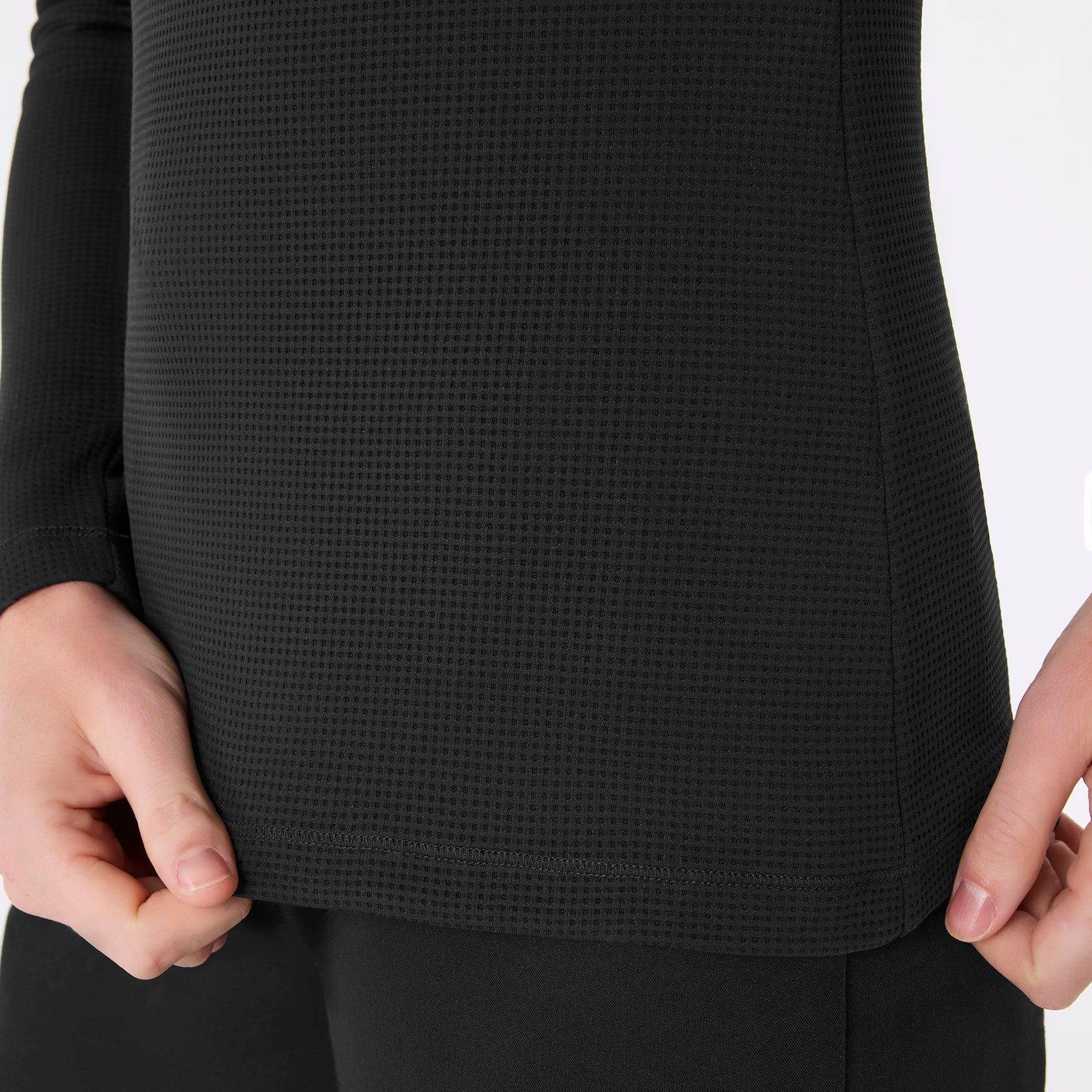 women's Black Waffle - Longsleeve Underscrub - Image 7