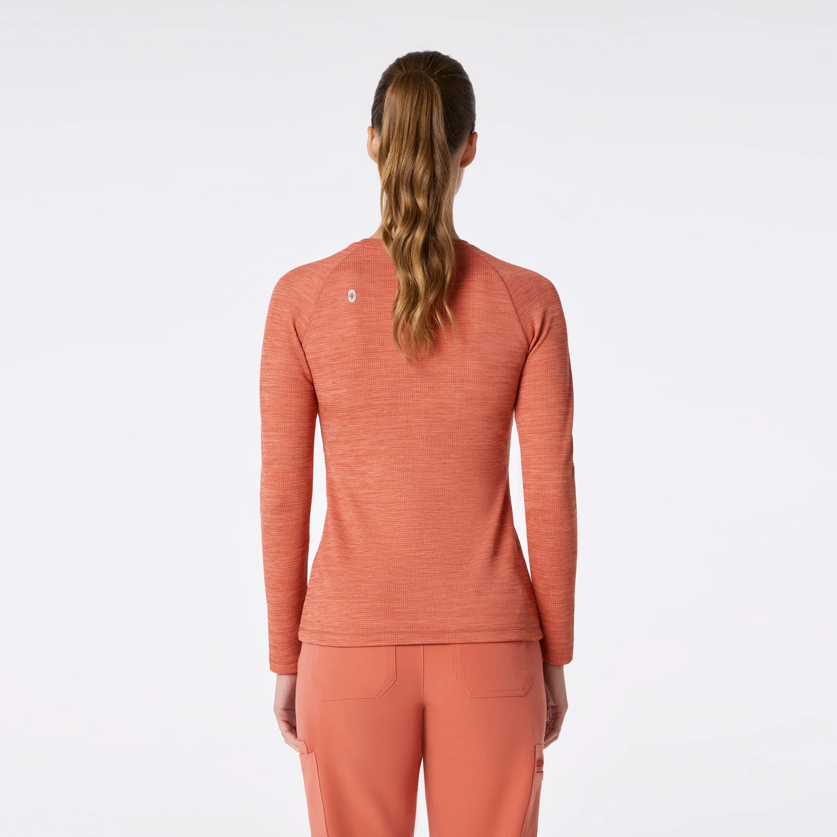 women's Spiced Cider Space Dye Waffle - Longsleeve Underscrub - Image 5