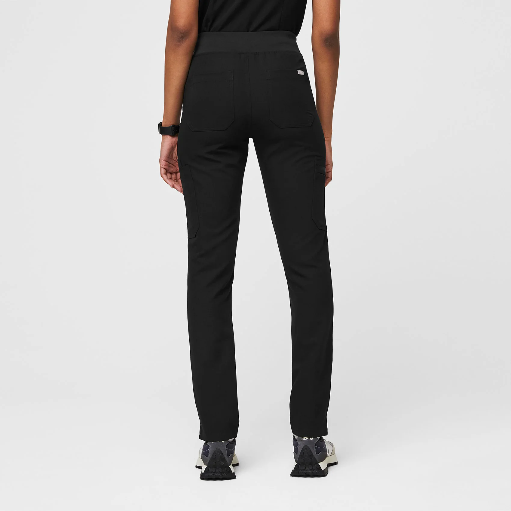 women's Black Yola™ High Waisted 2.0 - Petite Skinny Scrub Pants - Image 3