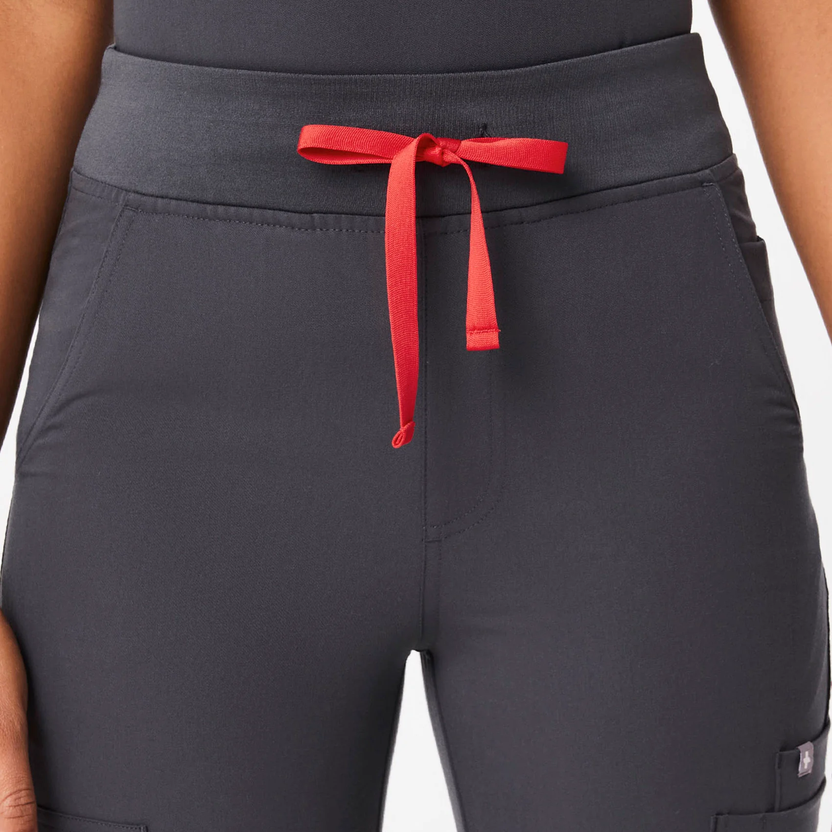 women's Charcoal Yola™ High Waisted - Petite Skinny Scrub Pants - Image 5