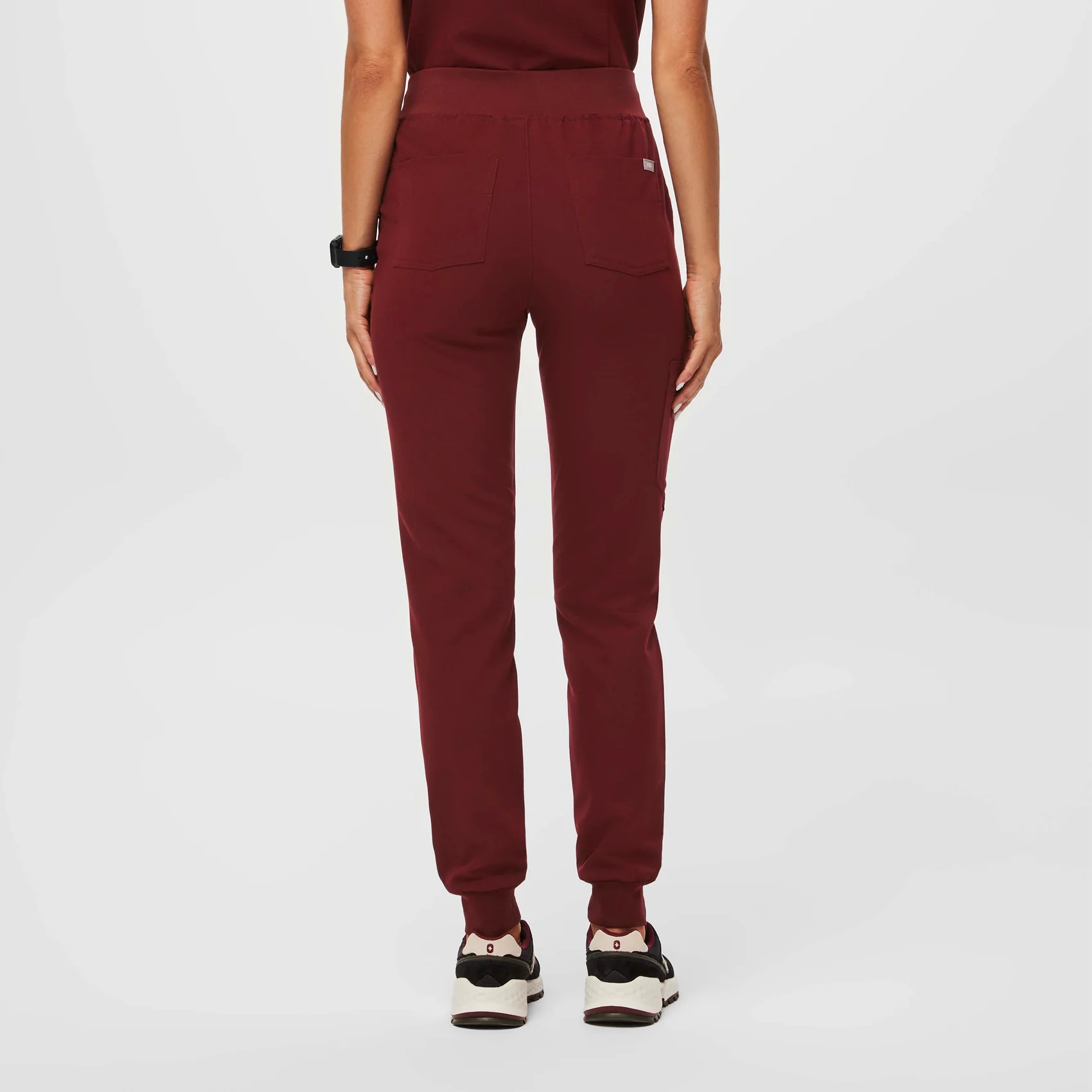 women's Burgundy Zamora™ High Waisted - Petite Jogger Scrub Pants - Image 4