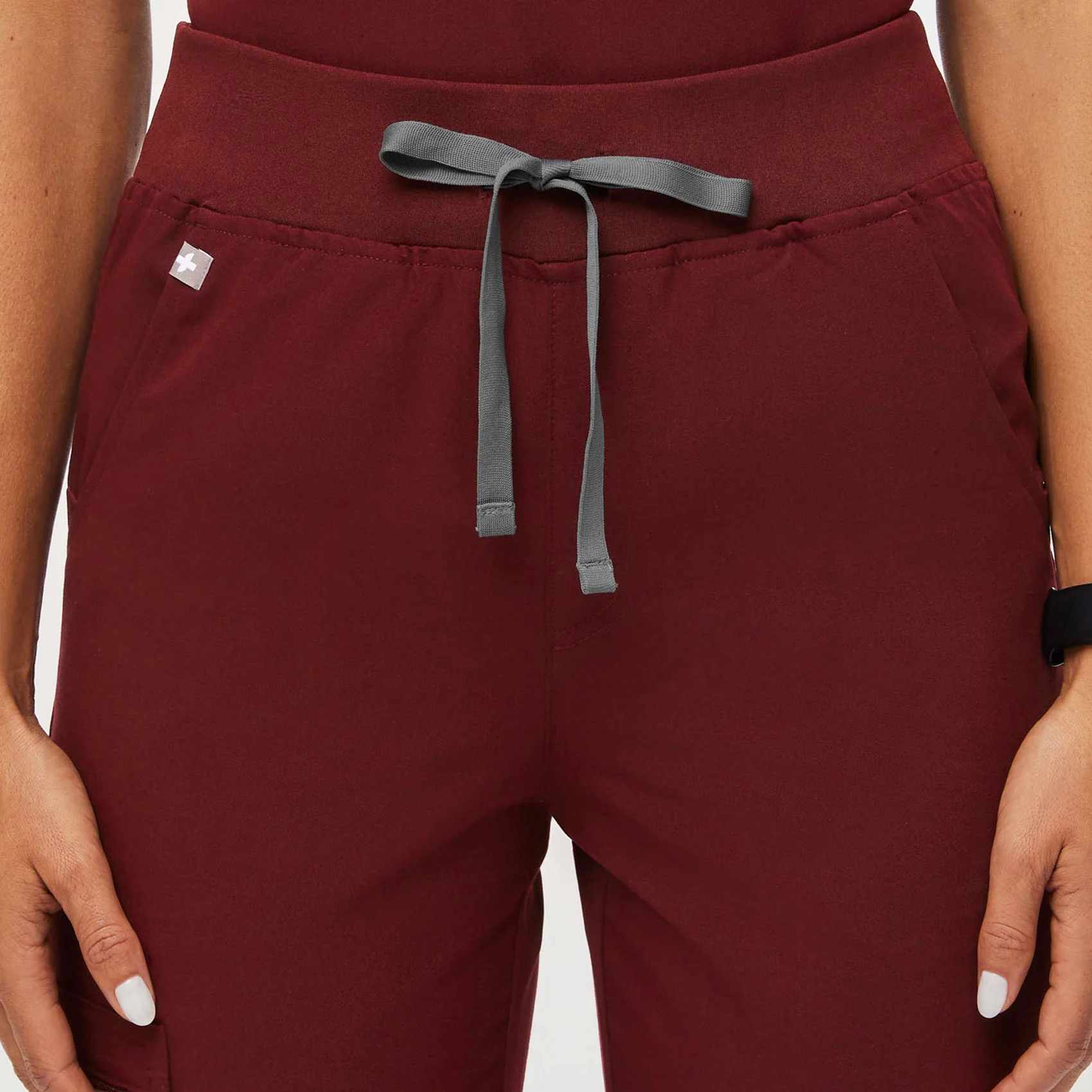 women's Burgundy Zamora™ High Waisted - Petite Jogger Scrub Pants - Image 5