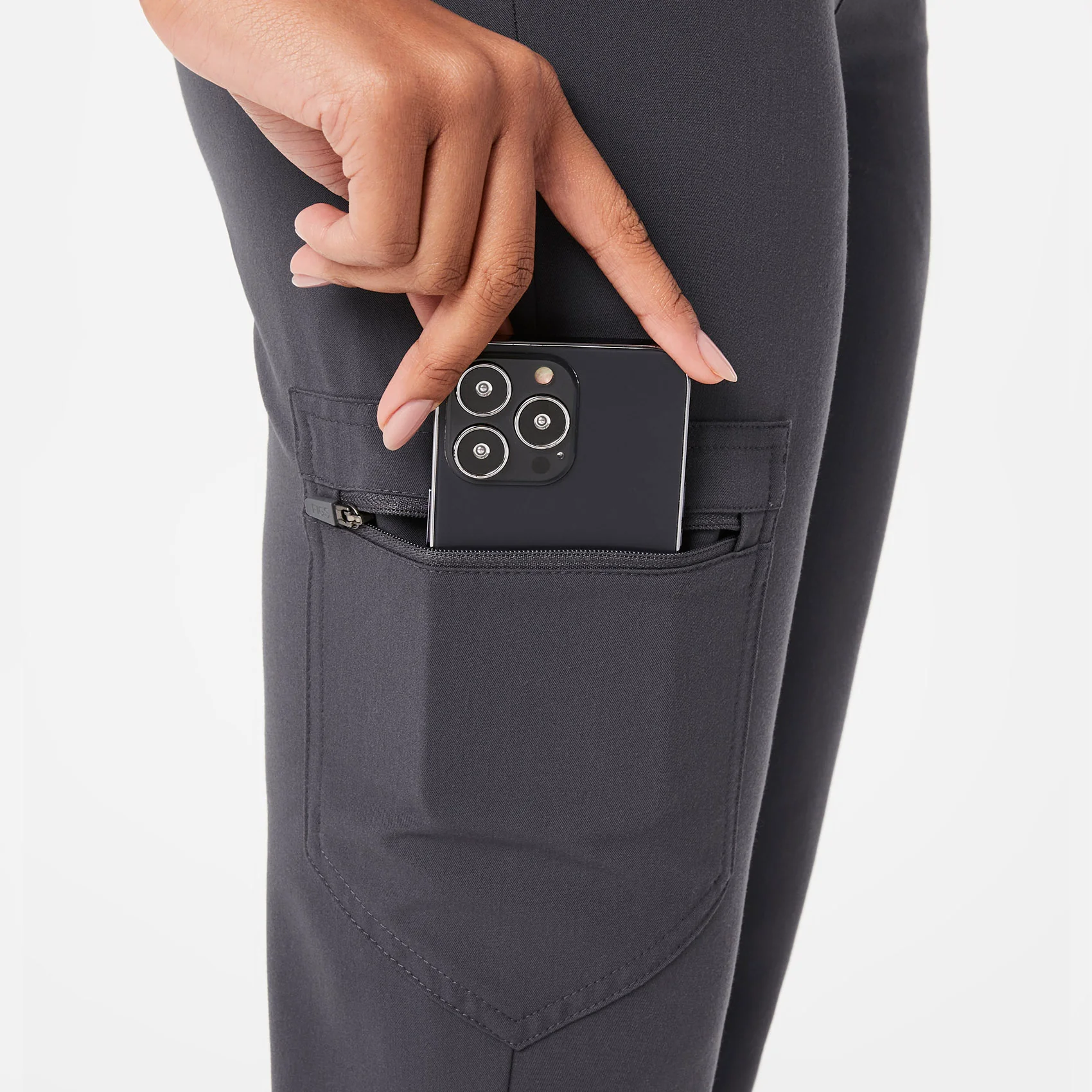women's Charcoal Zamora™ High Waisted - Petite Jogger Scrub Pants - Image 6