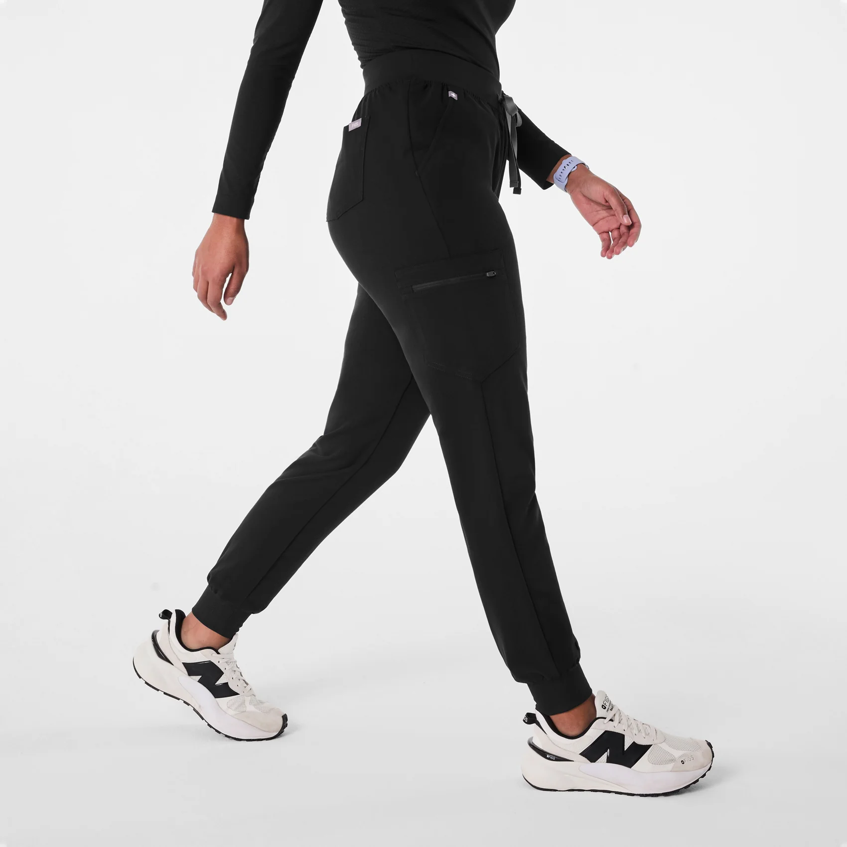 women's Black Zamora™ High Waisted - Jogger Scrub Pants - Image 3