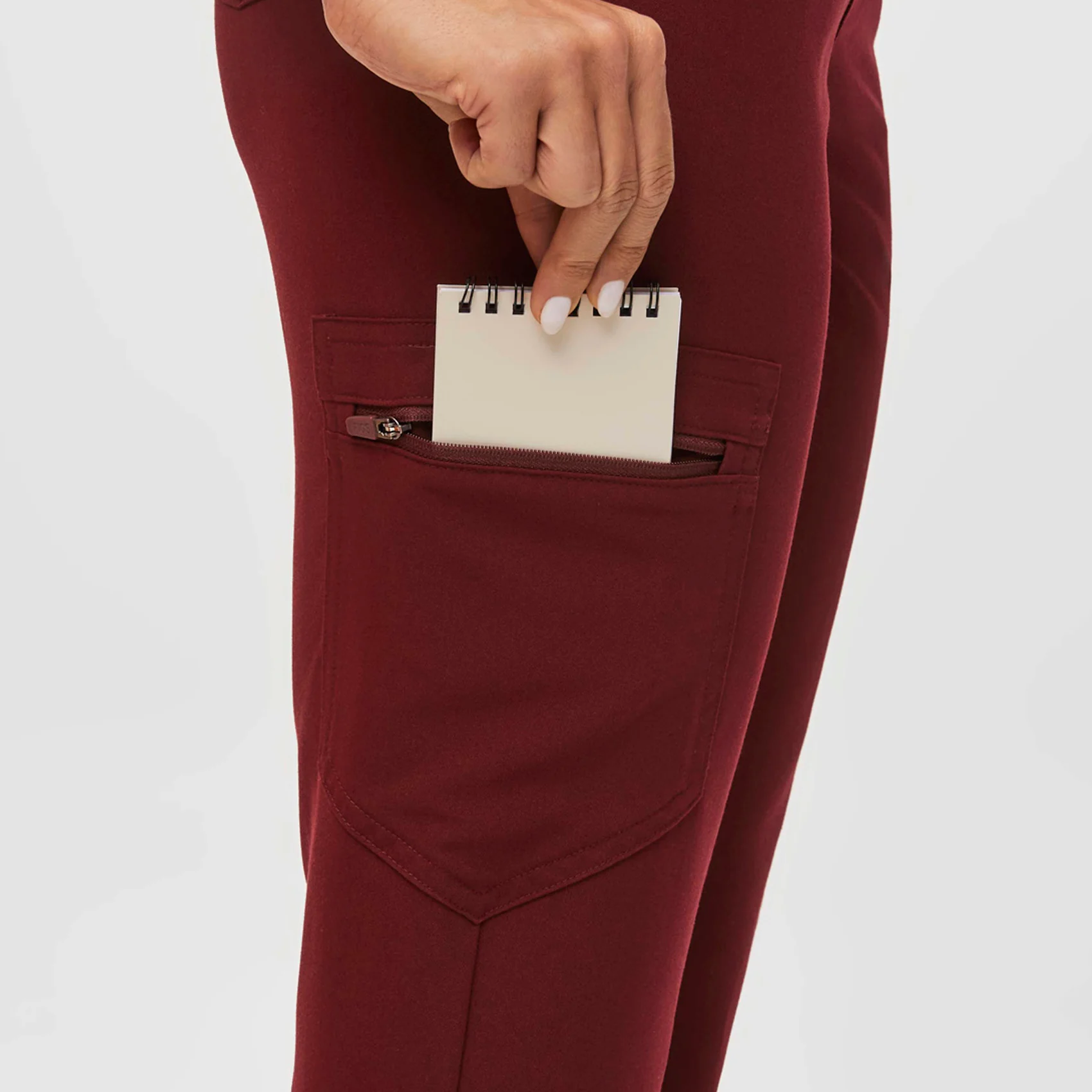 women's Burgundy Zamora™ High Waisted - Tall Jogger Scrub Pants - Image 6