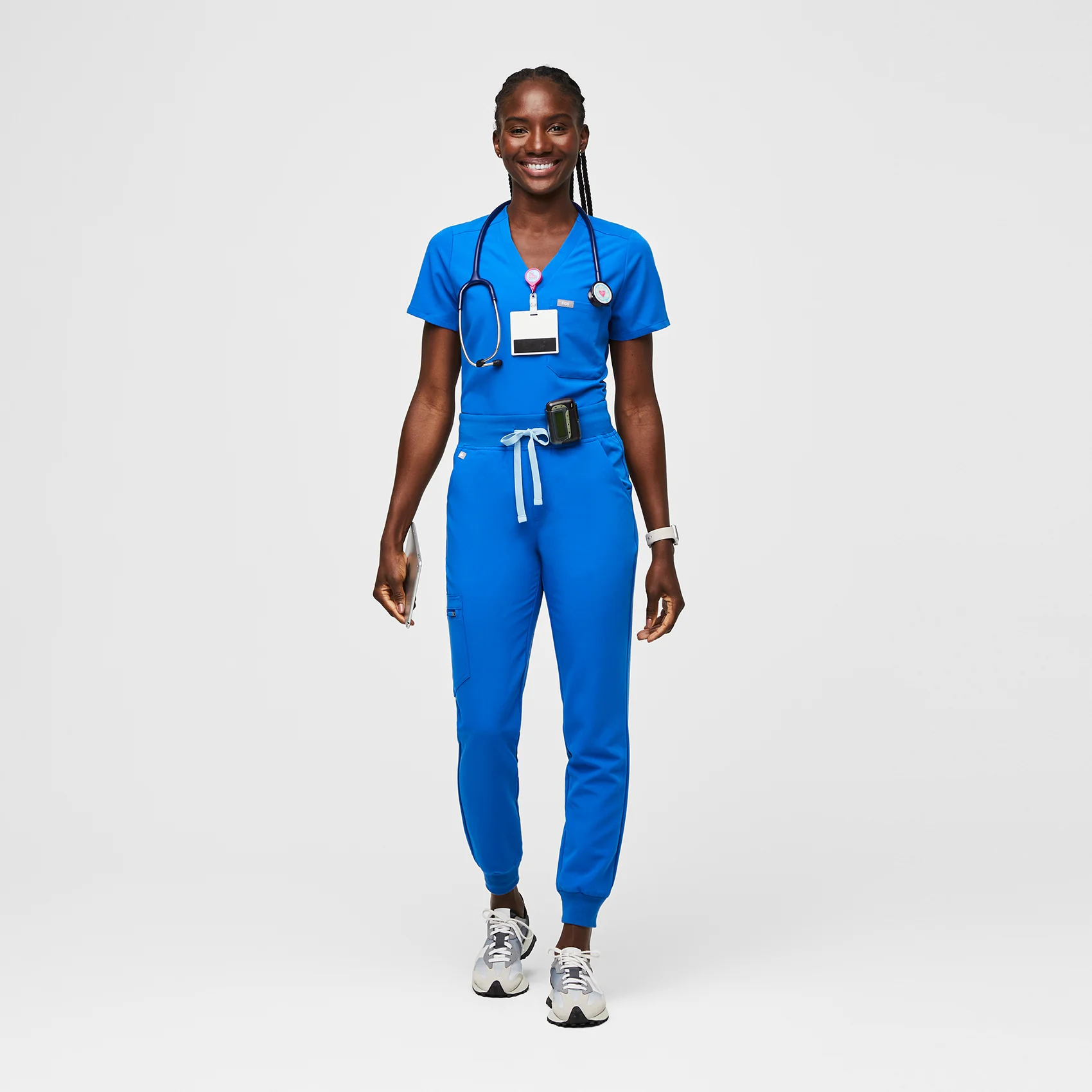 women's Royal Blue Zamora⢠High Waisted - Tall Jogger Scrub Pants - Image 2