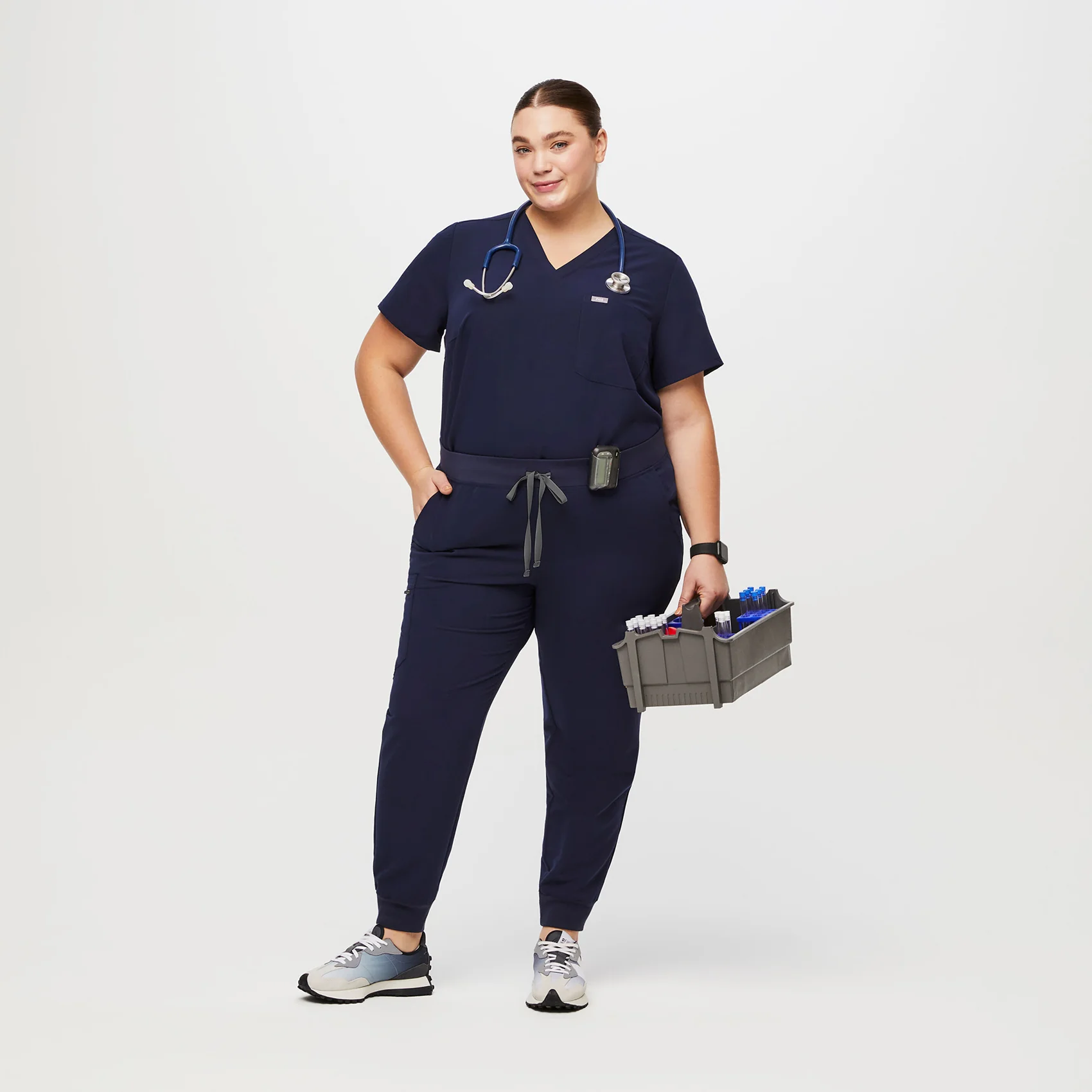 women's Navy Zamora™ - Jogger Scrub Pants (3XL - 6XL) - Image 2